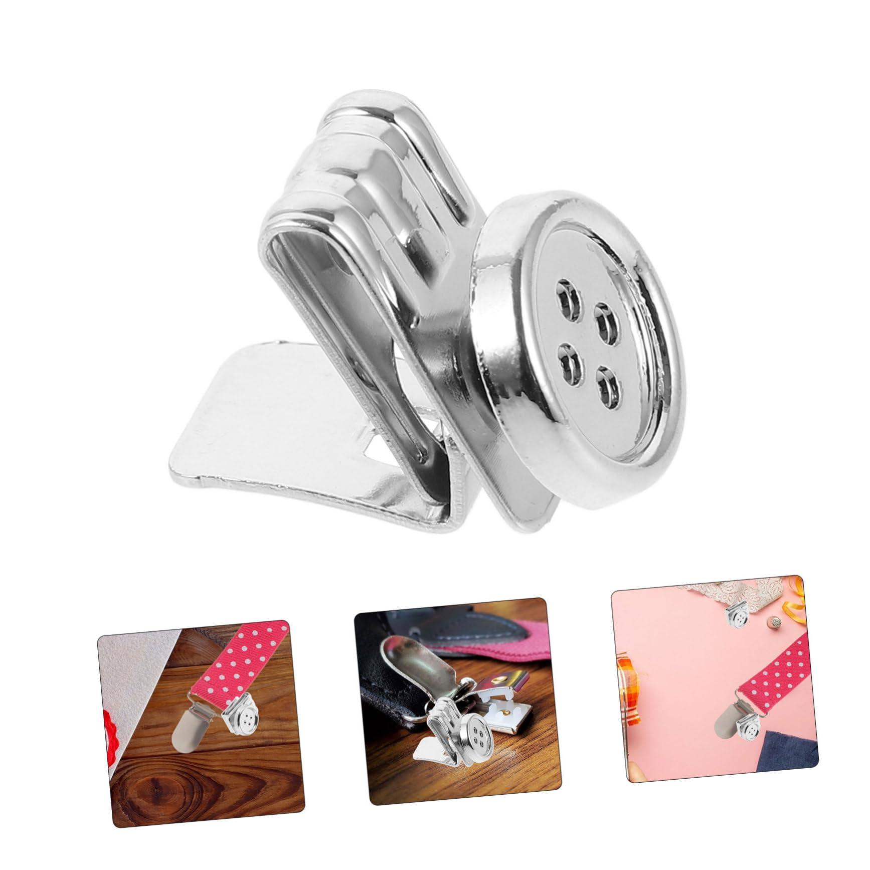 ARTIBETTER 5 Ensembles Bouton Clip Porte-jarretelles Bretelles Pour Hommes Lourds Pas De Boutons De Bretelles Cousus Travail Pantalon Bouton Jean Le Fer Silver 5 Pièces * 5