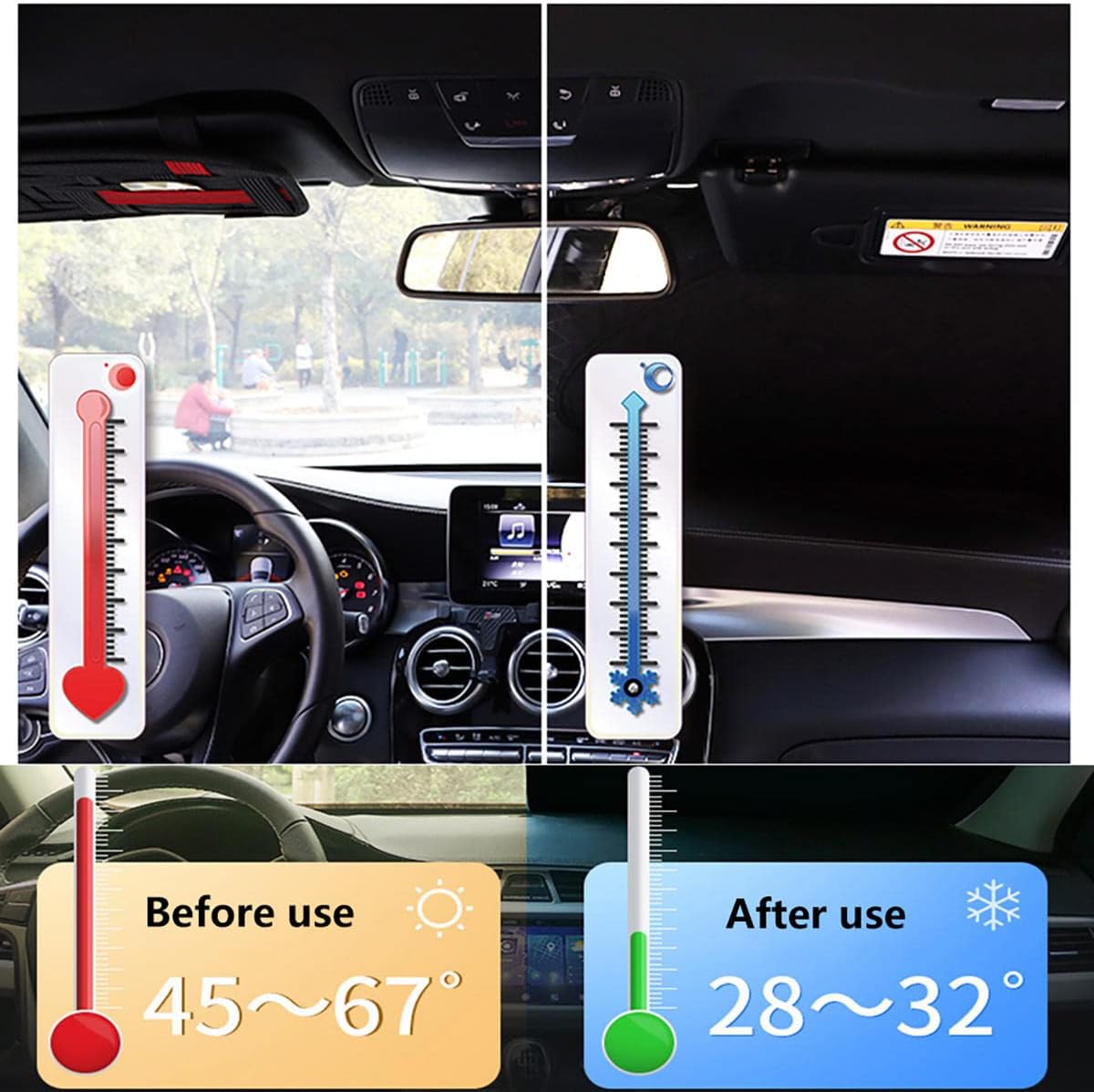 LUKBUT Fit for Lexus LX570 LX 570 2015-2021, Sunshade for Car Windshield, Sun Shield for Car Windshield, Car Sunshade, Keeps Vehicle Cool