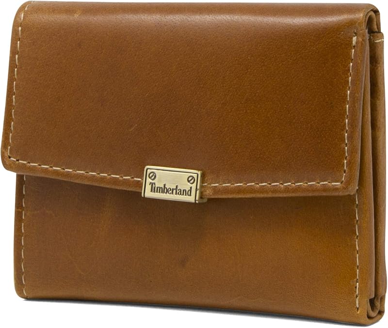Timberland Leather Rfid Small Indexer Snap Wallet, Cartera para Mujer, Coñac (Buff), Talla única