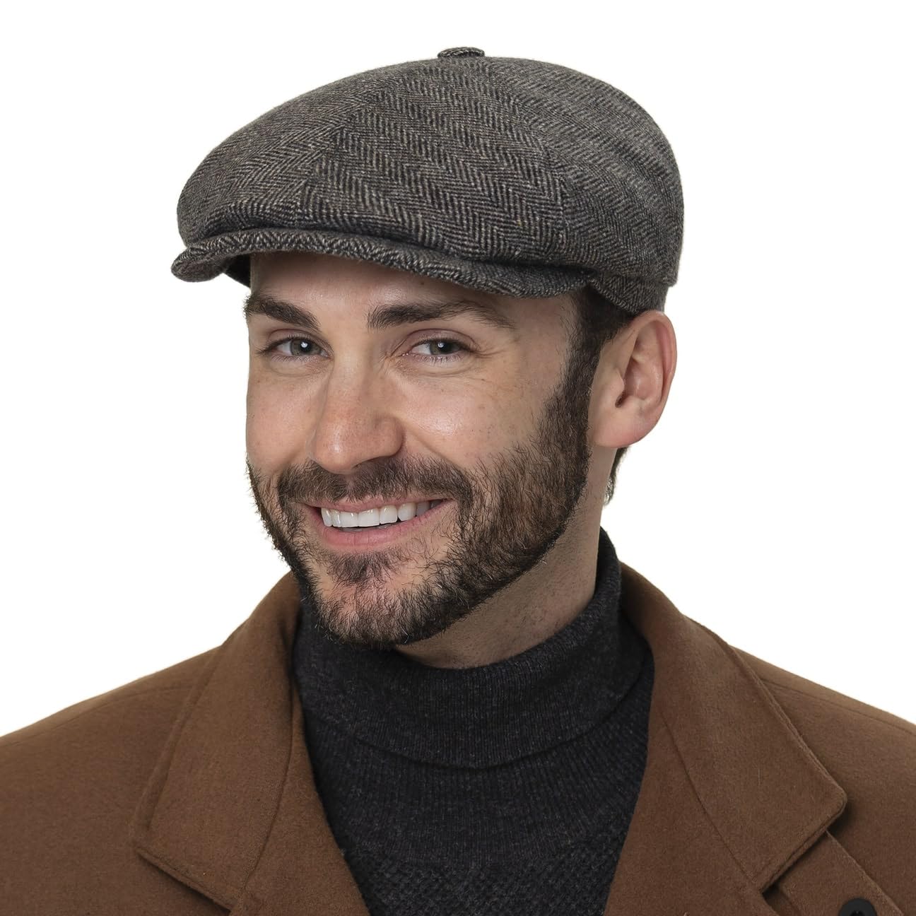 Stetson Brooklin Classic Herringbone Flatcap Schirmmütze 100% Wolle Herren Herbst Winter