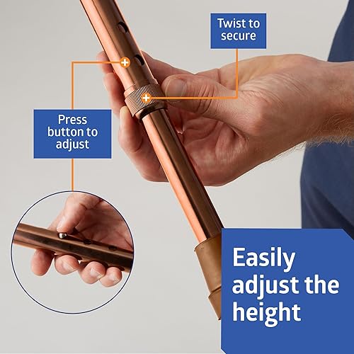 Miniatura 6 de Medline Aluminum-Bronze Offset Walking Cane, Adjusts 29–38” & Supports Up to 300 Lbs. — Mobility Aid Provides Balance for Seniors & Adults