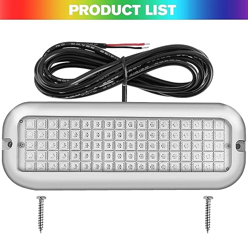 Miniatura 8 de HUSUKU P1 (2.0) 6.6 pulgadas 3600LM Luces LED marinas para barco bajo el agua, 10-36V 90LED IP68, acero inoxidable 316, montaje en superficie para