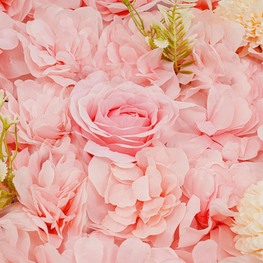 12 Piezas de Panel de Pared de Flores Artificiales Fondo de Pared de Flores de Seda Rosa para Boda