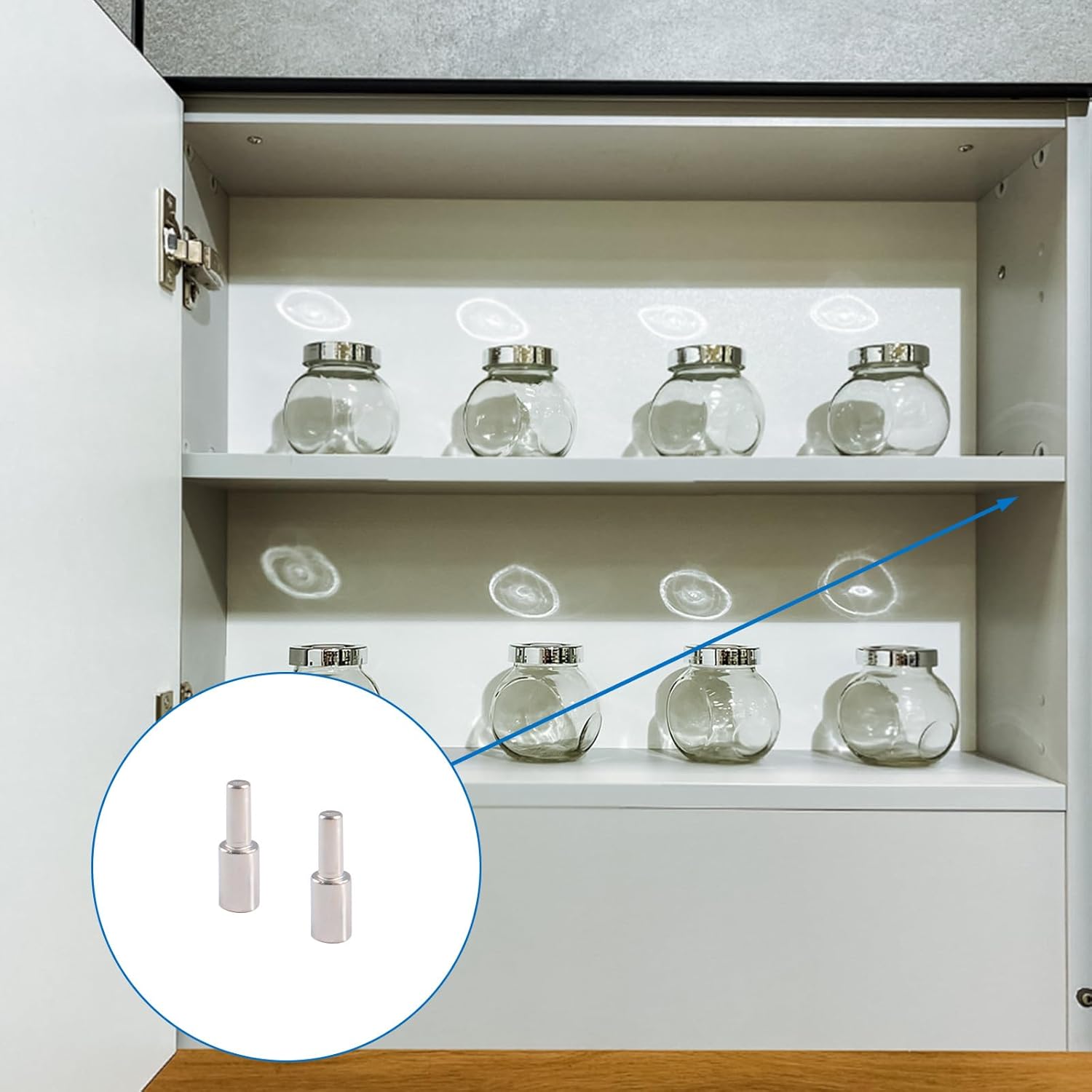 INCREWAY 36pcs Sliver Cabinet Board Support Pegs, 3mm Metal Shelf Pins, Small Shelf Support Pins for Cabinets Bookcase Shelves Cupboard