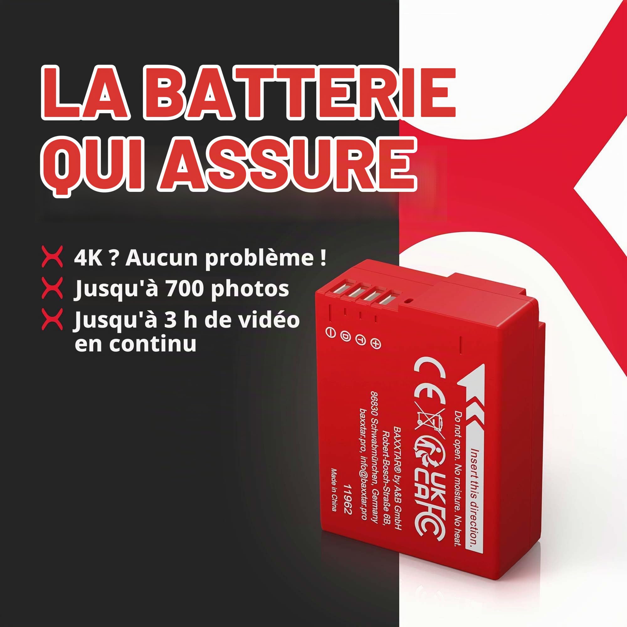Baxxtar Pro Set 2X DMW-BLC12 + Chargeur Dual LCD USB-C – pour Panasonic DMW-BLC12 / BLC12E – pour Lumix FZ1000 II G91 GX8 G70 G81 G7 G6 FZ2000 – prêt à l'emploi
