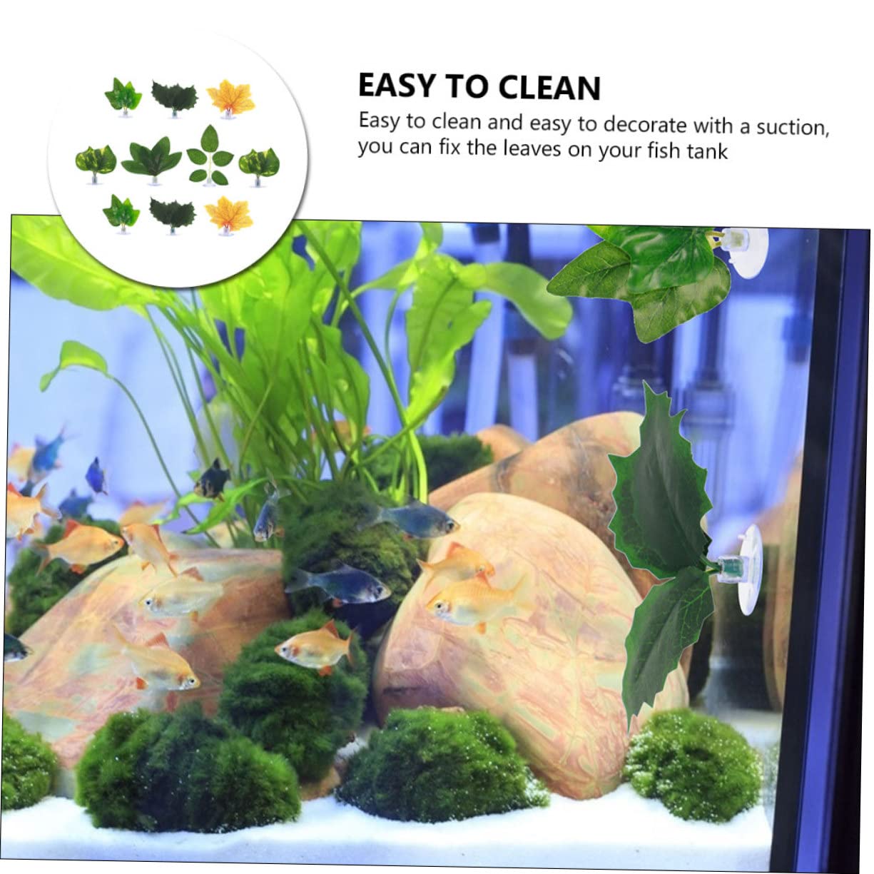Sosoport 3 Juegos Pecera Paisajismo Hojas Macetas De Acuario Roca del Acuario Decoración De Pecera Bol Peces Simulando Camas De Descanso Hojas Artificiales De El Plastico 10 Uds * 3
