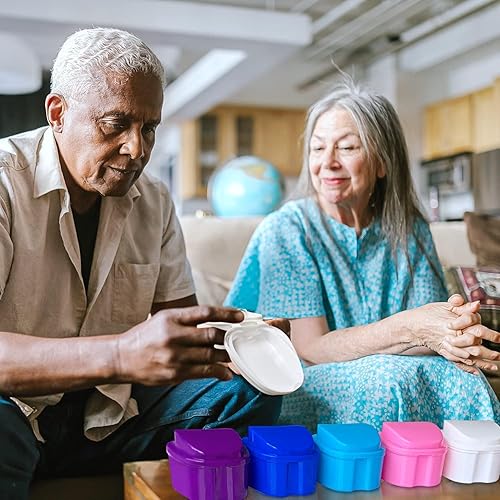 Miniatura 5 de Estuche de protección bucal dental, 1 unidad, limpieza de caja de baño con cepillo, cesta coladora y tapa impermeable, color blanco