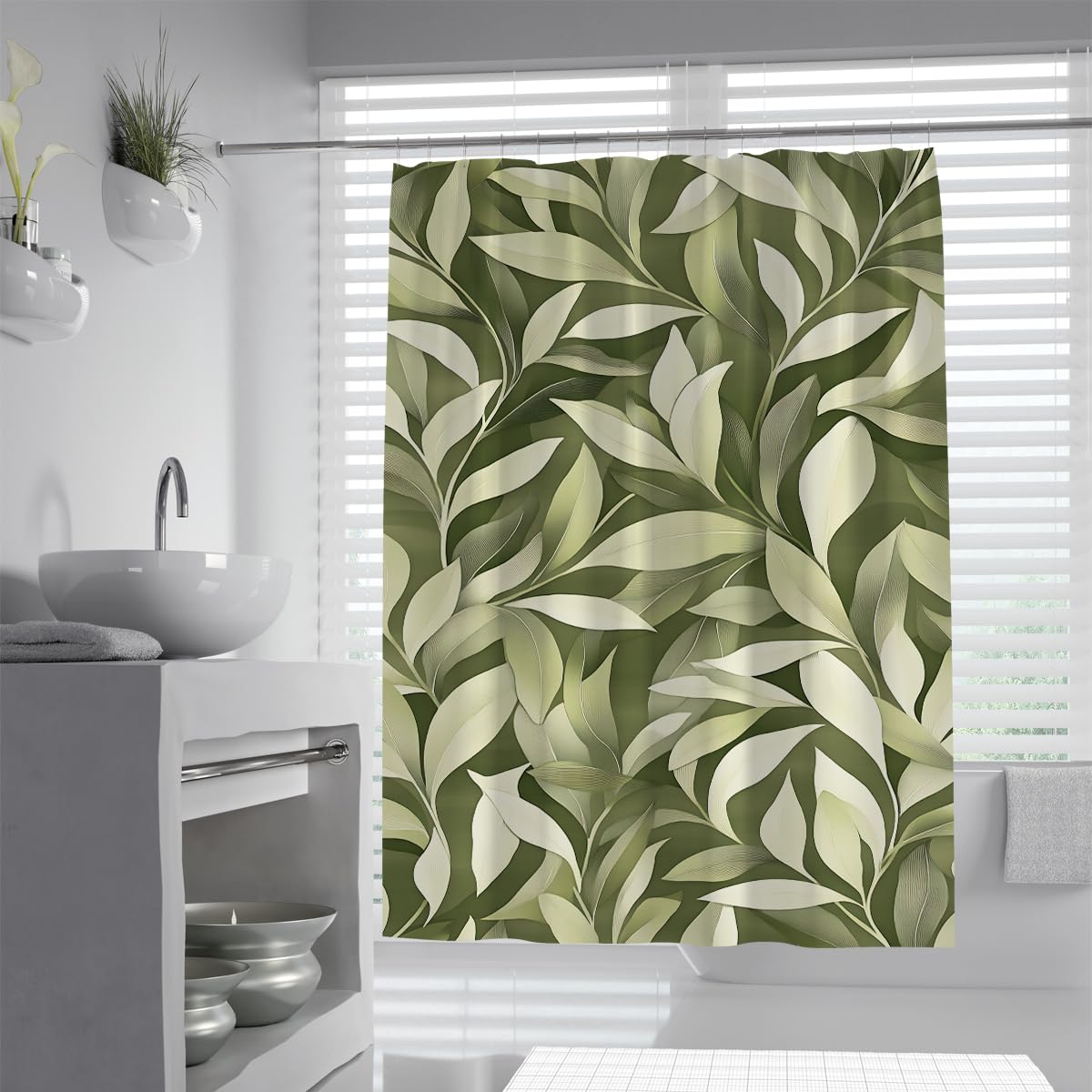 OLLIAR Home Golden Circle Swirl Tree Art Shower Curtain Set with Hooks, 100x180 Waterproof Washable Polyester Curtain for Household Bathroom Homestay