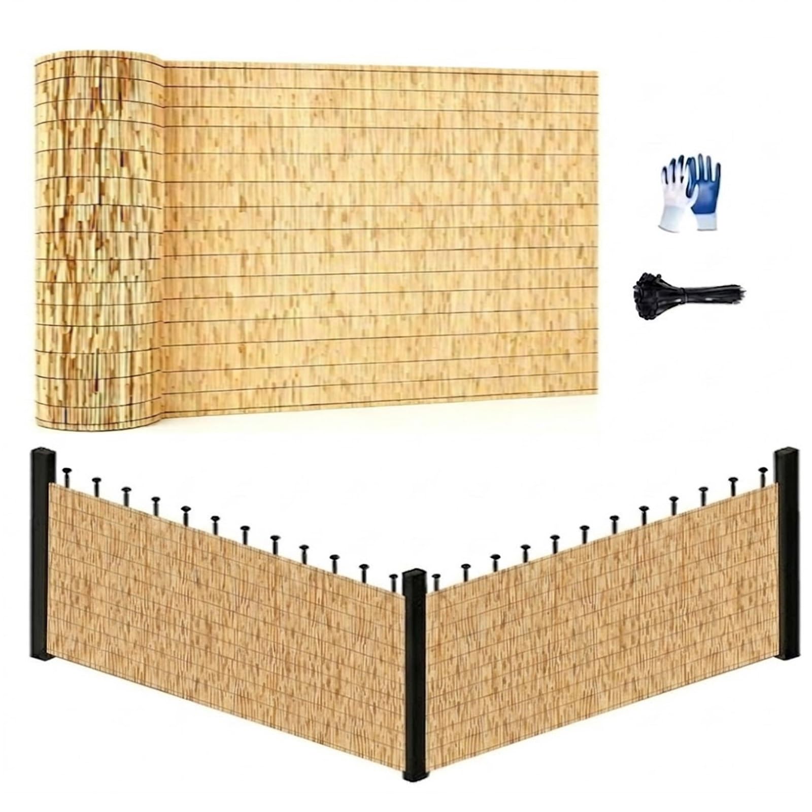 Générique Canisse Roseau 100x300cm 120x500cm Panneau d'Occultation Canisse en Roseau Naturel Brise Vue Balcon Respirant et Découpable Clôture Décorative Palissade Jardin et Terrasse Style Bambou Bois