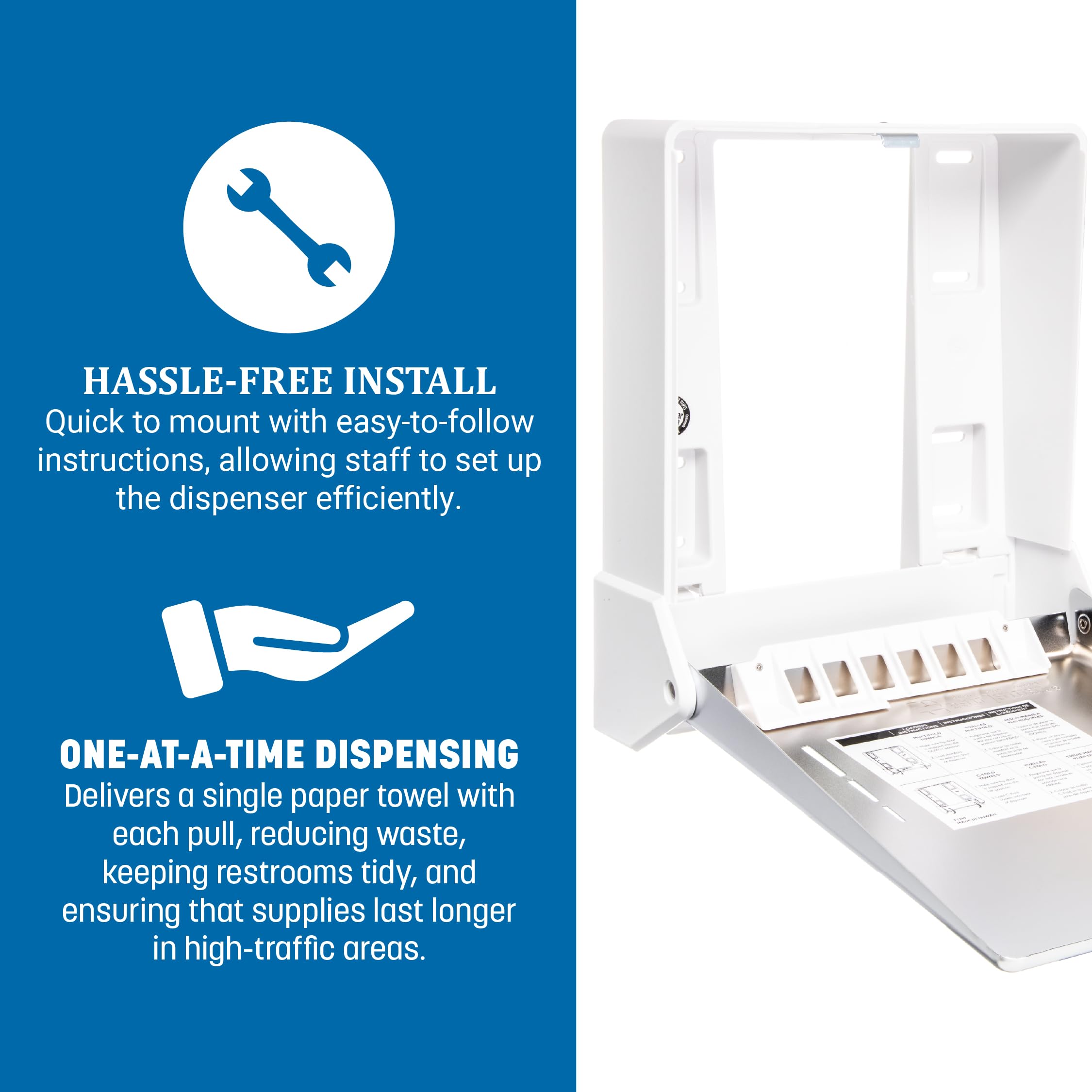 San Jamar T1905XC True Fold Dispensador de Toallas Comercial, Capacidad de 500 Toallas Plegables múltiples/300 C, Cromado