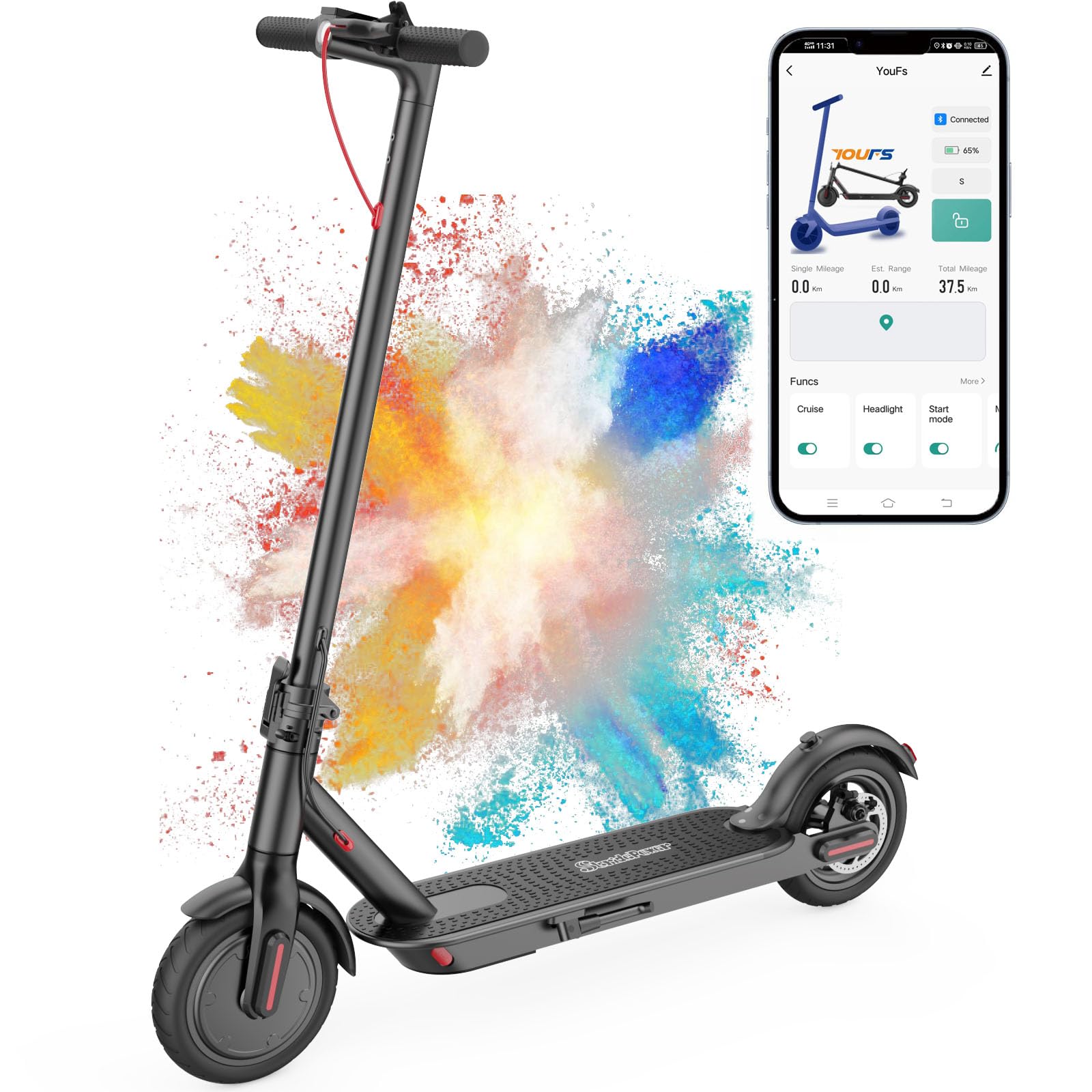 STRIDEPOWER Electric Scooter Adults Teens 630W Peak Motor 20MPH