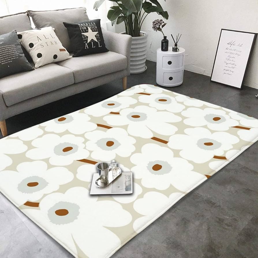 希少 marimekko ピンク花柄ラグ 希少 marimekko ピンク花柄ラグ