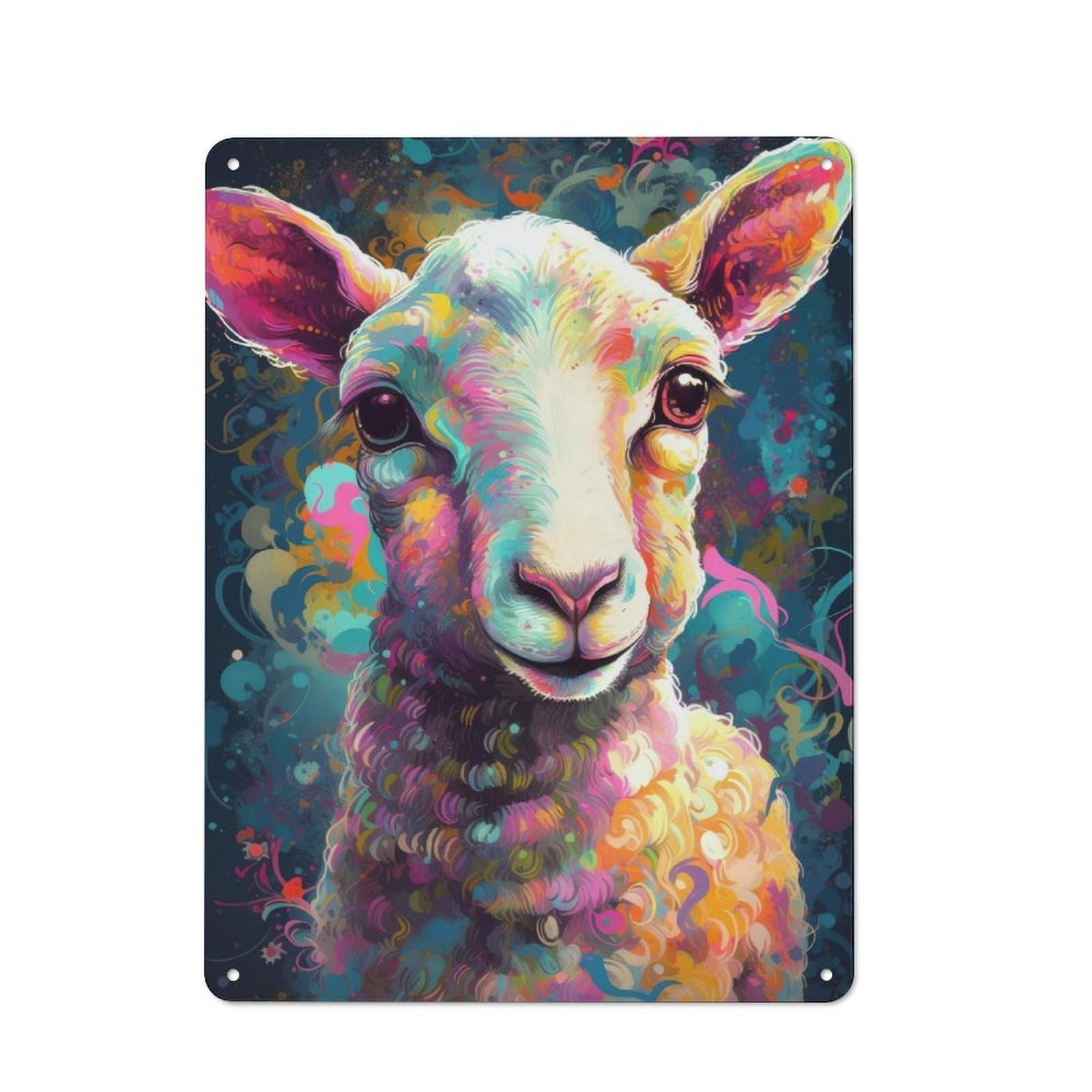 Junmoney The Innocent Lamb Retro Metal Wall Sign 40X30cm With For Garage Wall, Suited To Garage Decor Collectors