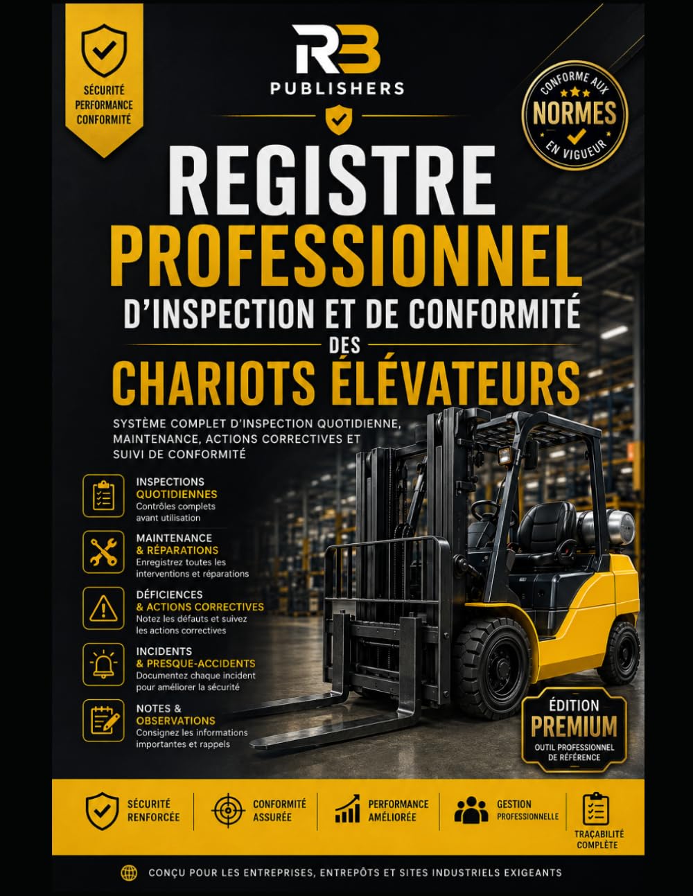 Registre Professionnel d'Inspection et de Conformité des Chariots Élévateurs: Système Complet d'Inspection Quotidienne, Maintenance, Actions ... Entreprises, Entrepôts et Sites Industriels