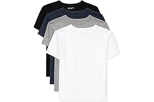 Boys Basic Short Sleeve Tee Shirts, 5 Pack