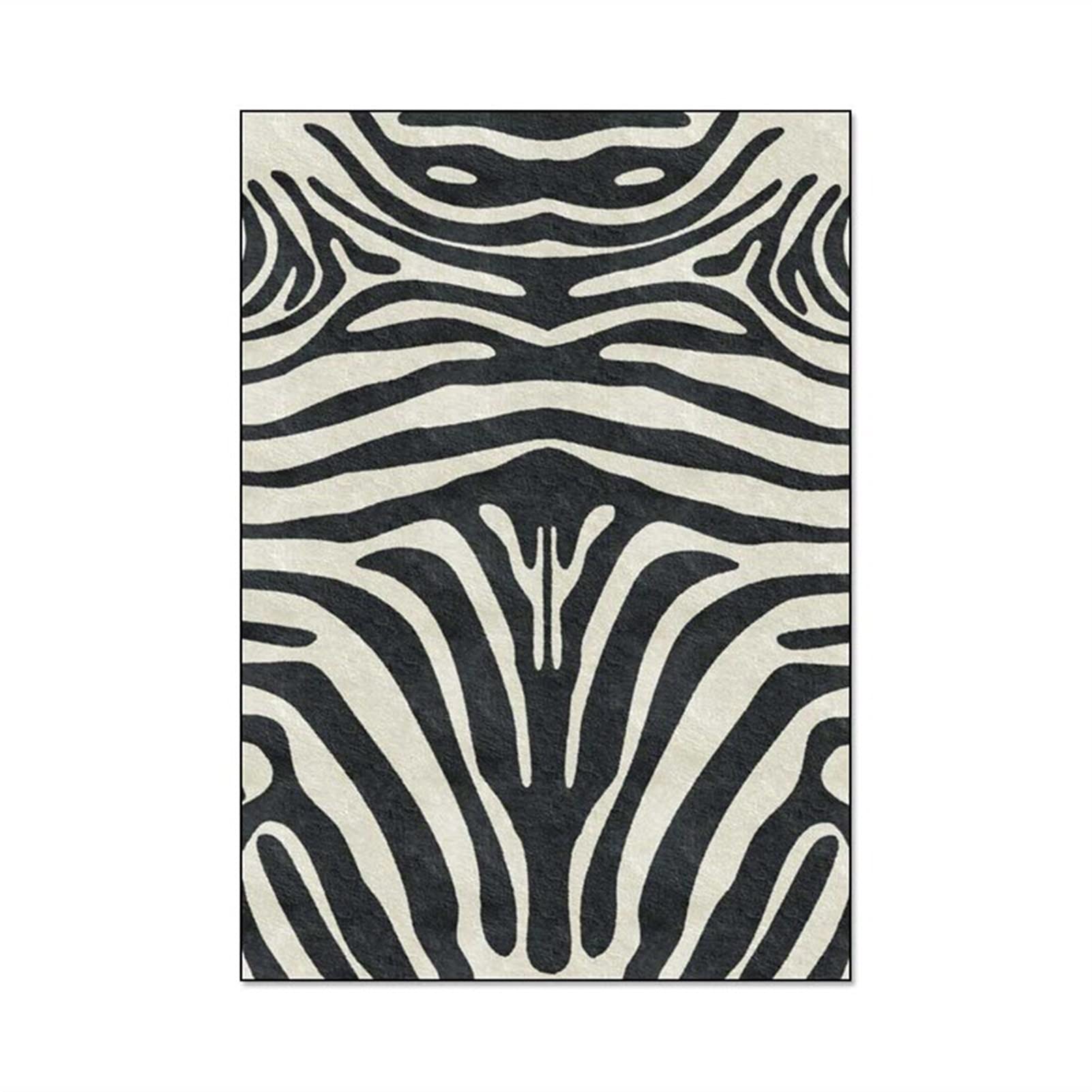 Tapis zèbre moderne contre l'usure du sol de salon et chambre
