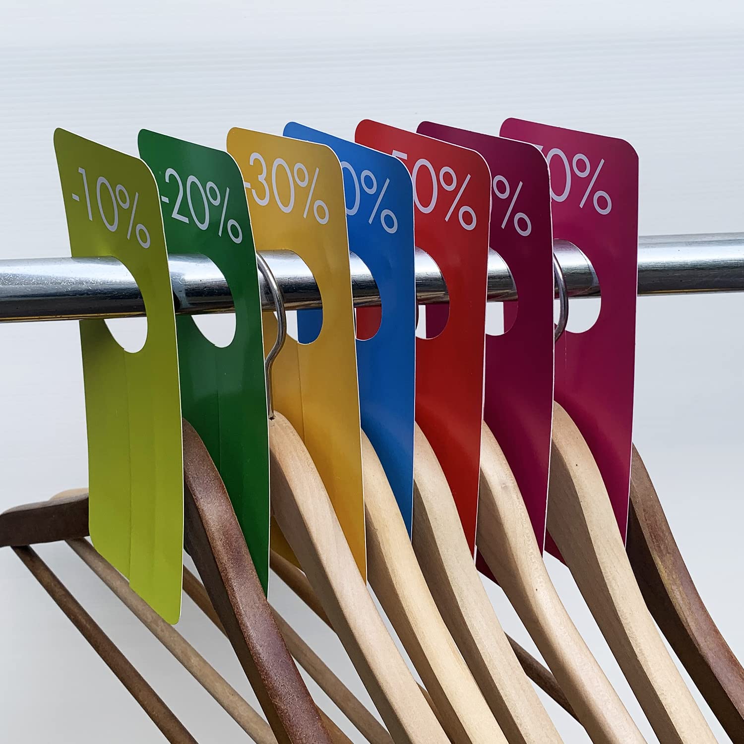 Affichesstore Postersstore 30500-12 Discount Dividers 20x8cm Hole diameter 4cm Cardboard Labels Various colors 10% 20% 30% 40% 50% 60% 70% - Image 3