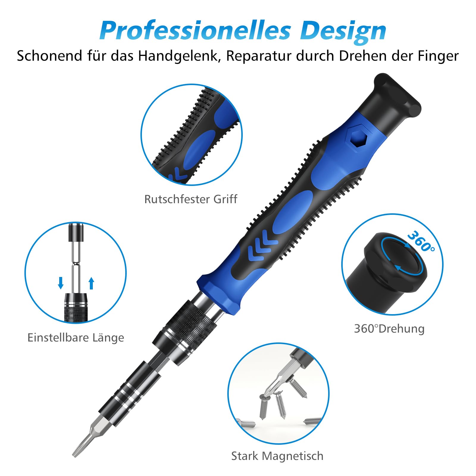 Hevanto Set di cacciaviti di precisione 130 in 1, con custodia e manico antiscivolo, kit di riparazione fai da te per smartphone, computer portatili, orologi, occhiali, cacciavite per PC