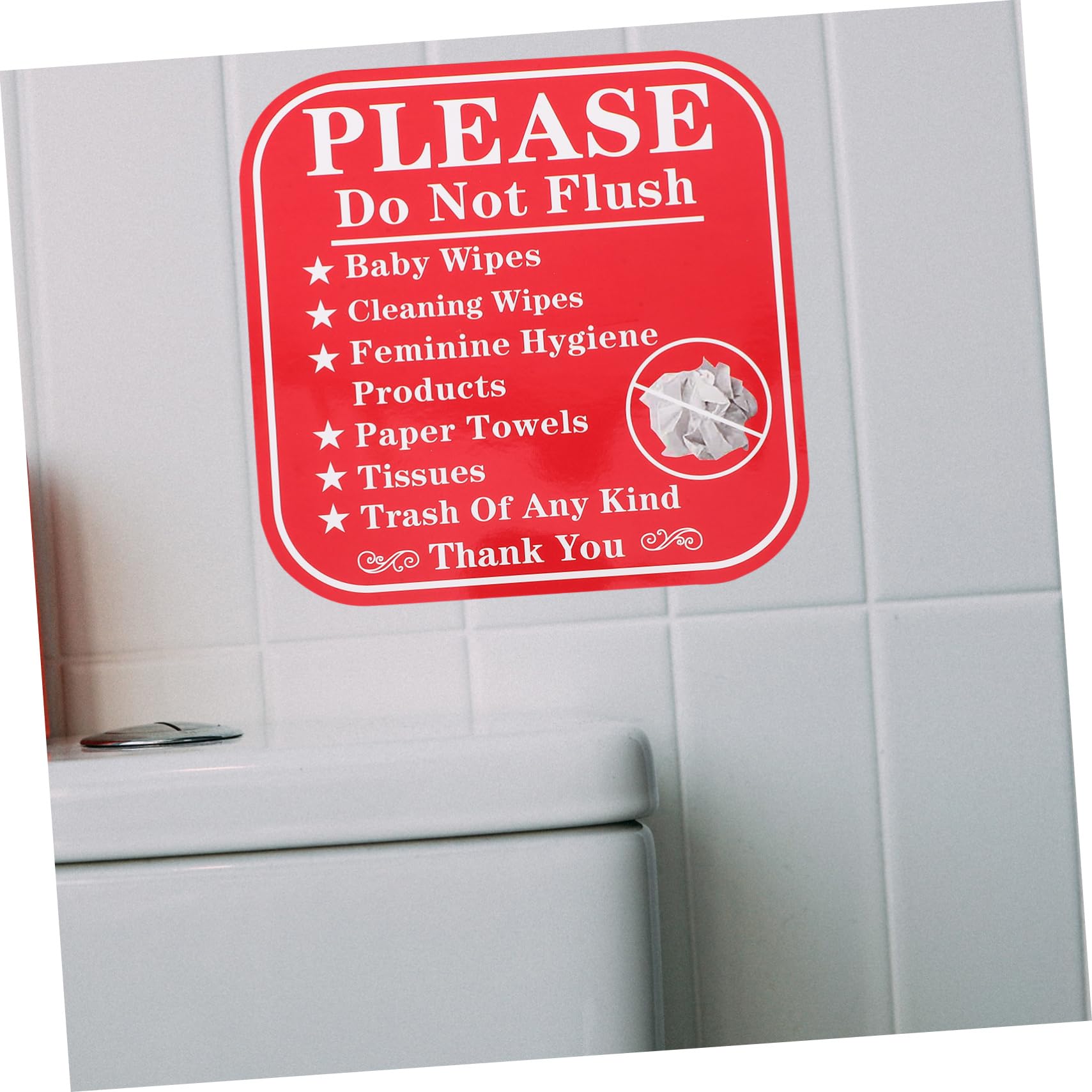 HONMEET 24pcs Do Not Flush Bathroom Stickers Adhesive Labels for Toilet Reminder to Prevent Plumbing Issues Easy Application Bathroom Warning Signs
