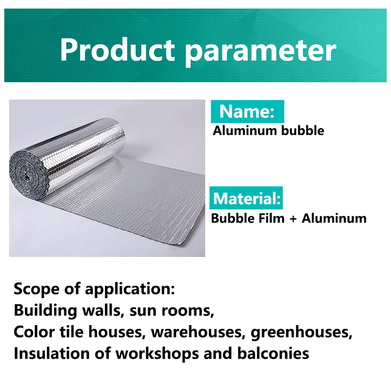 Réflecteur Radiateur Isolation en Feuille d'aluminium à Bulles, Isolation Auto-adhésive, Double Feuille d'aluminium, Rouleau d'isolation en Feuille d'aluminium, Pare-Vapeur et étanche, économie d'éne