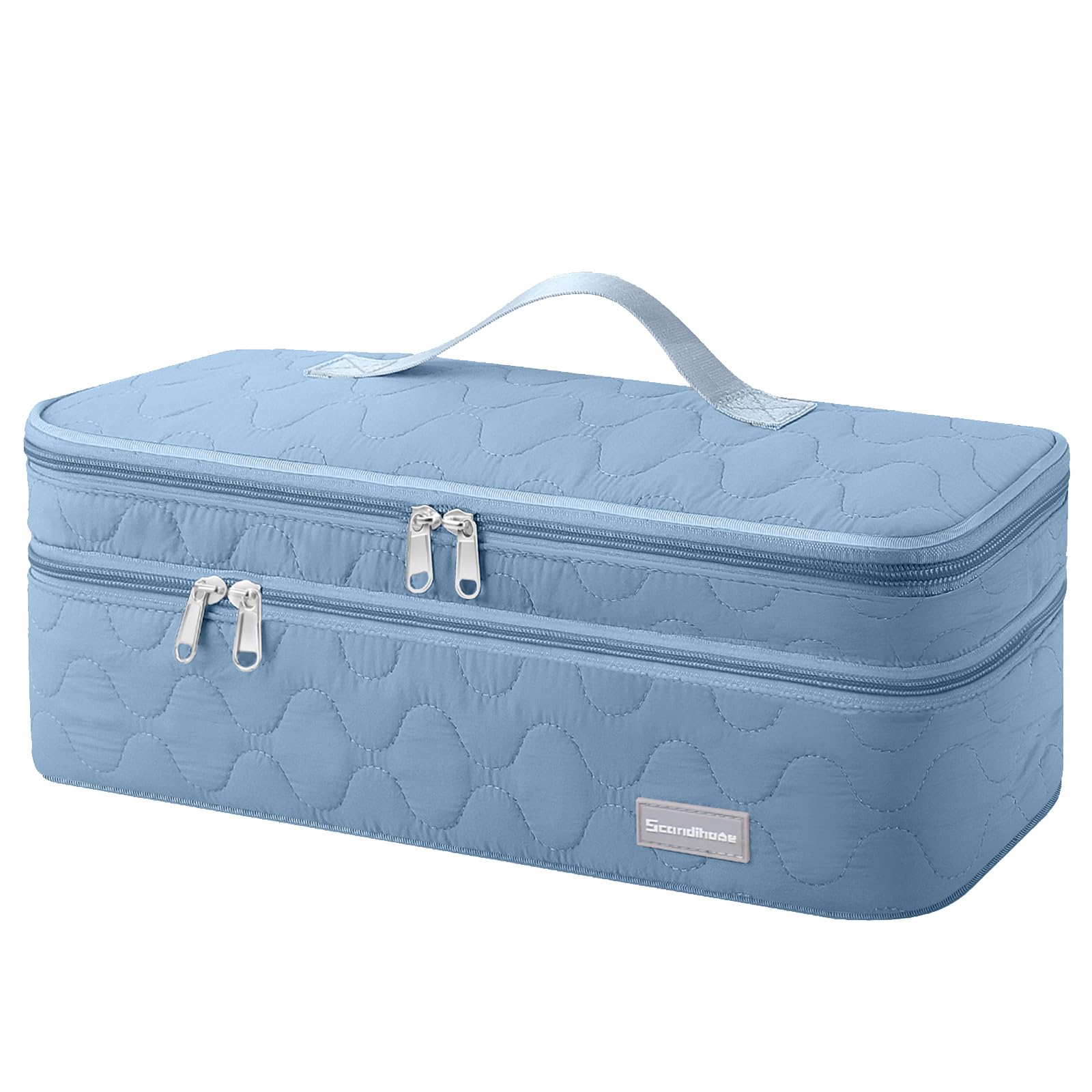 Estuche de transporte de viaje de doble capa portátil para mujer, compatible con secador de pelo Revlon de un solo paso y voluminizador, cepillo de aire caliente y accesorios, serie Scandihome