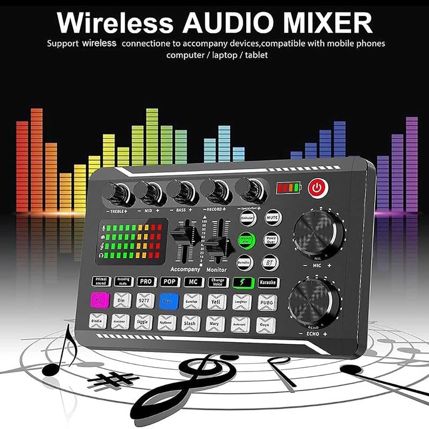 Tarjeta De Sonido En Vivo Con Efectos De Mezclador De Dj Y Cambiador De Voz, Mezclador De Audio Con Tarjeta De Sonido En Vivo F998, Tarjeta De Sonido Con Cambiador De Voz Con Luz Led (C)