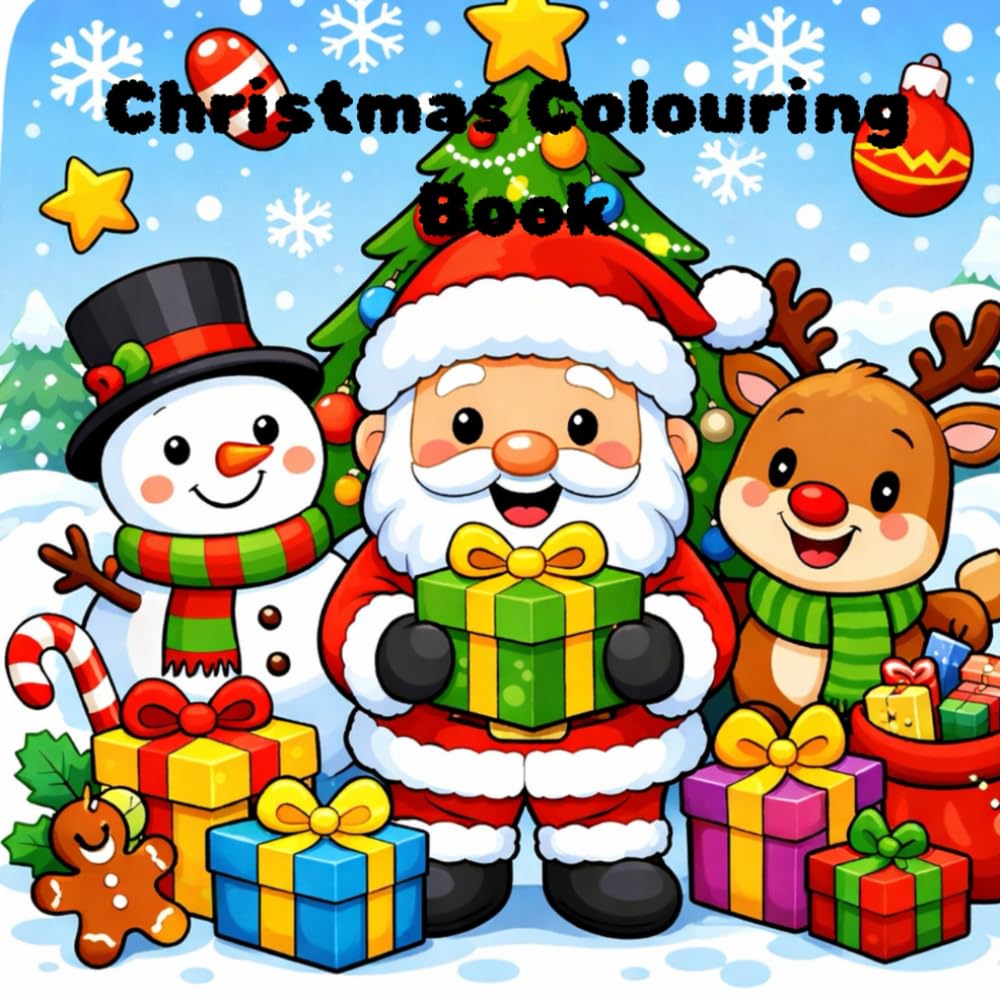 Christmas Colouring Book For Kids Fun And Easy Holiday Colouring Page For Age 3-6