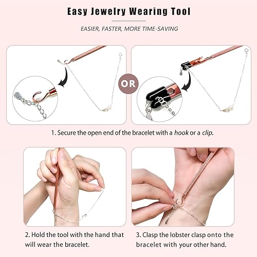 Miniatura 5 de ChangWanna Gancho para herramientas de pulsera, bonito ayudante de pulsera para ponerte a ti mismo, ayuda de ayuda fácil de usar joyas, pulsera de