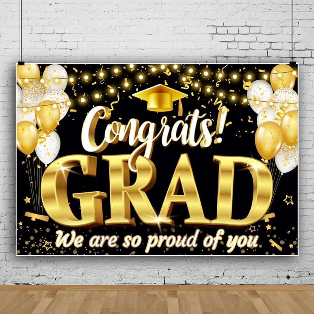 Large Graduation Backdrop Banner for Graduation Party Decoration 2024, We are So Proud of You Banner Fabric Class of 2024 Grad University High School Student Graduation Commencement Decoration 10x8ft - Image 3