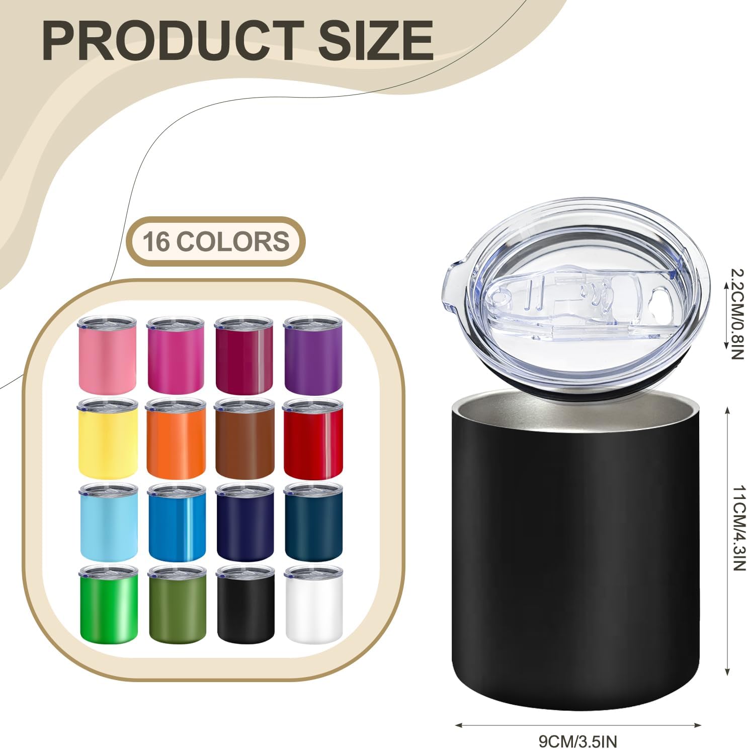 YOUKE OLA 16 Pack Stainless Steel Insulated Coffee Mug Bulk with Lids, 12oz Vacuum Insulated Double Wall Travel Mug for Hot and Cold Drinks Home Office Car, 16 Colors - Image 2
