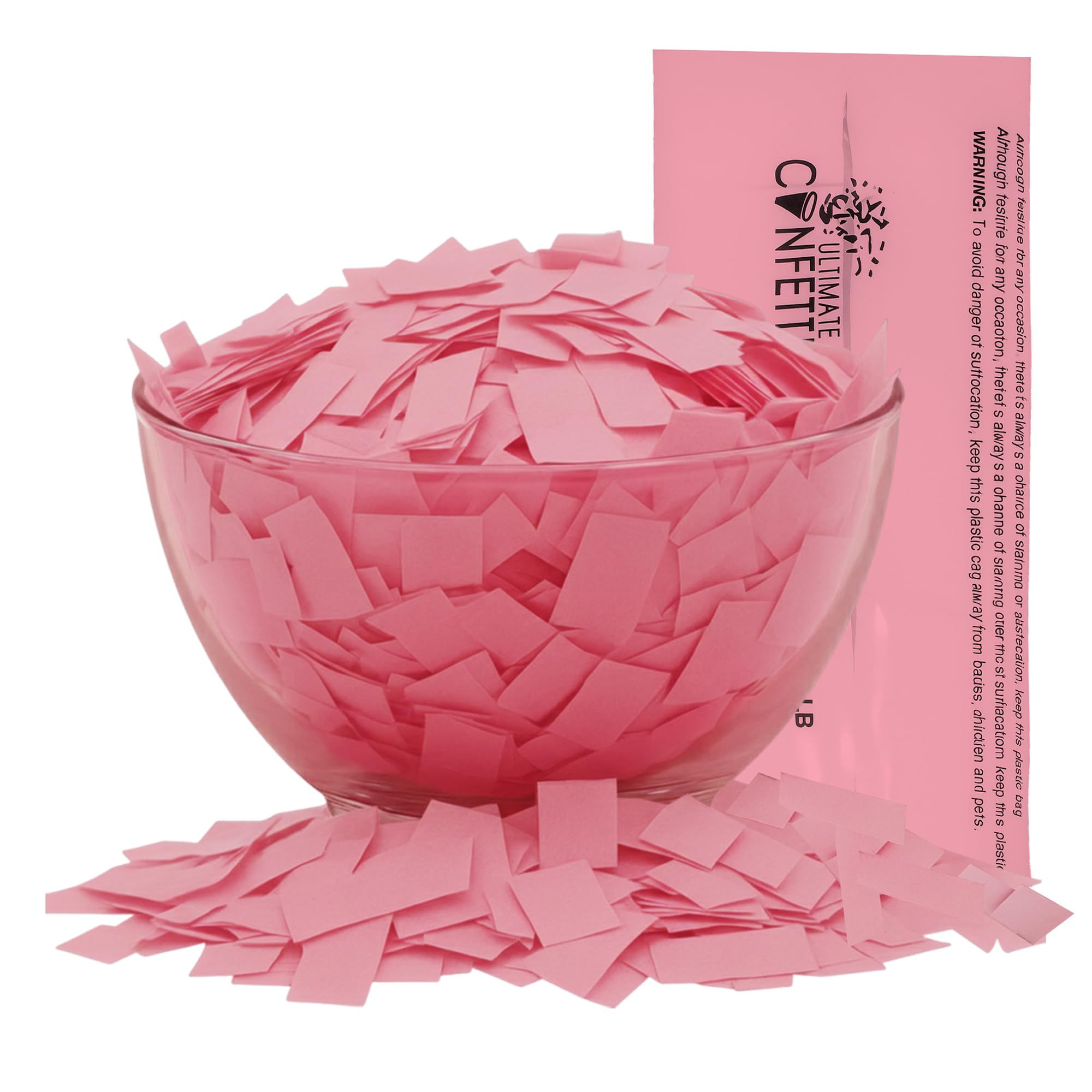 Ultimate Confetti Rectangular Baby Pink Tissue Paper Confetti - 1 lb