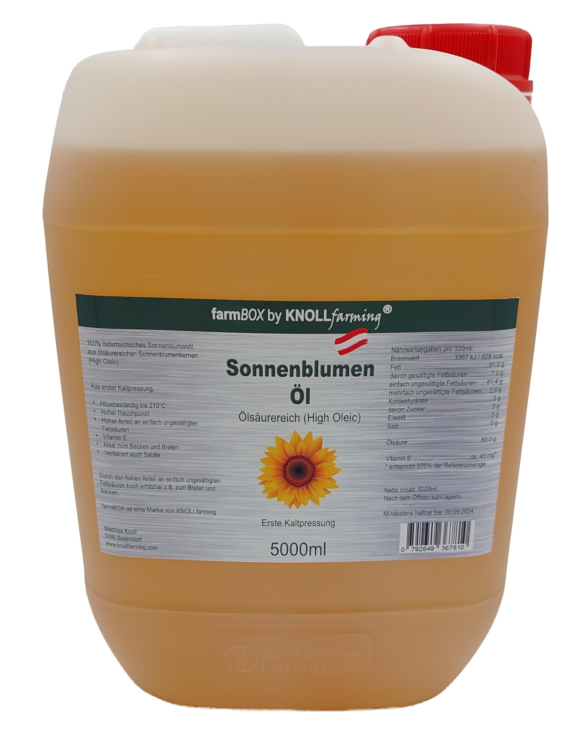 sonnenblumenöl gleitmittel farmBOX High Oleic Sonnenblumenöl 5000ml 5L kaltgepresst Qualität aus  Österreich : Amazon.de: Lebensmittel & Getränke
