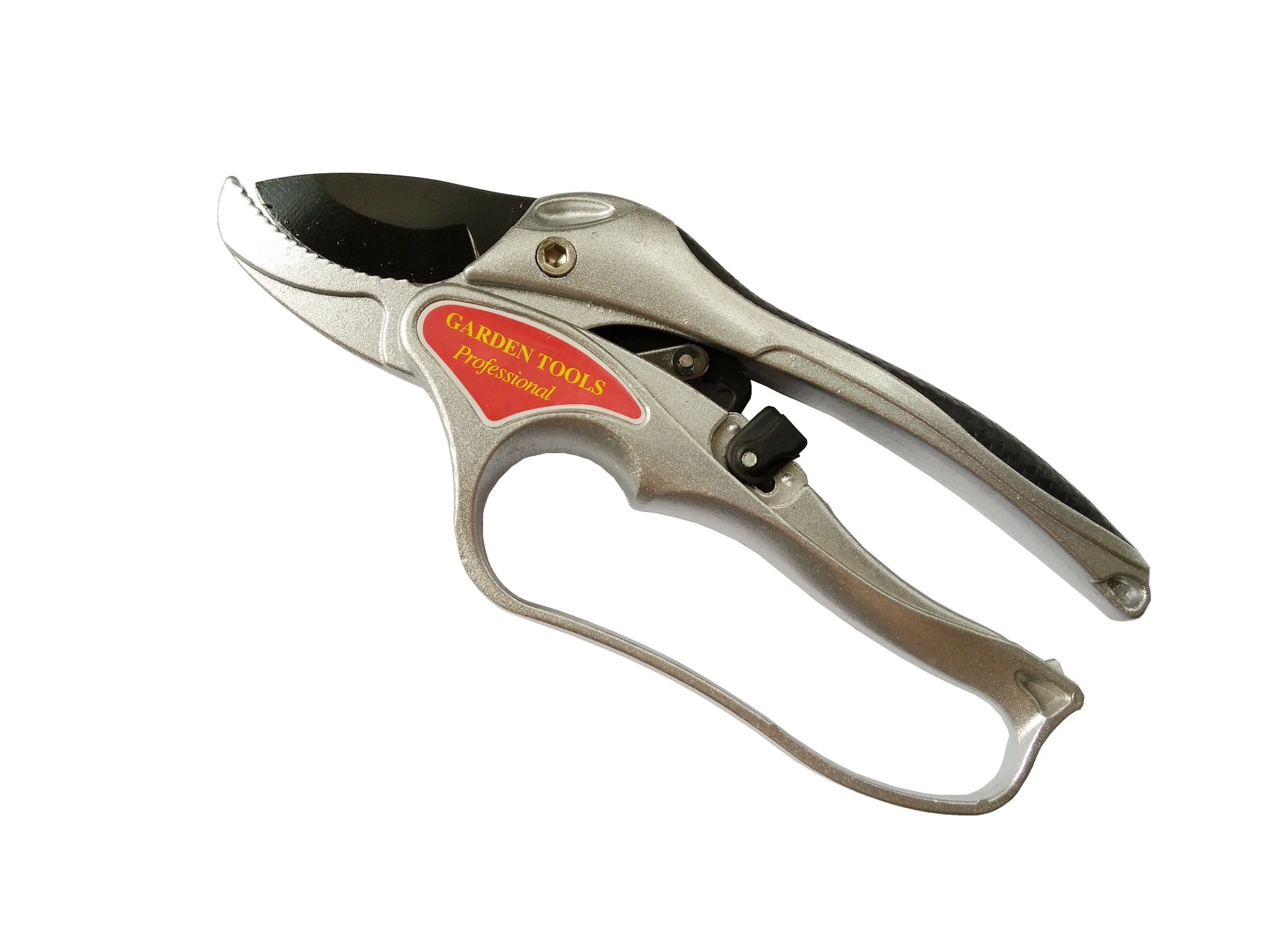 8 Inch Ratchet Pruning Shears,Sharp Garden Hand Pruners - Easy Ratcheting Action (Silver)