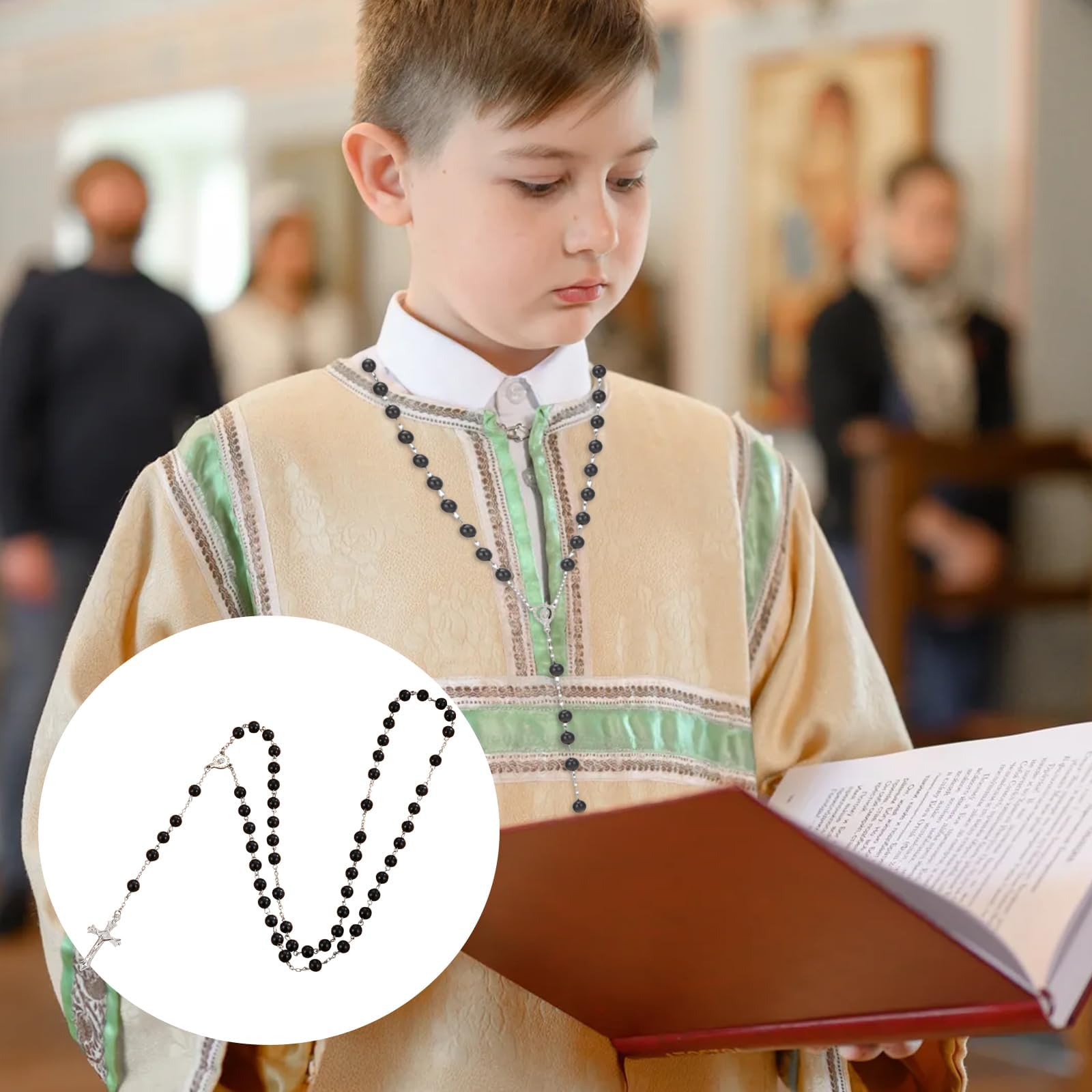 Różaniec katolicki, różaniec komunijny, łańcuszek z krzyżem, prezent dla gości, dla dziewcząt i chłopców