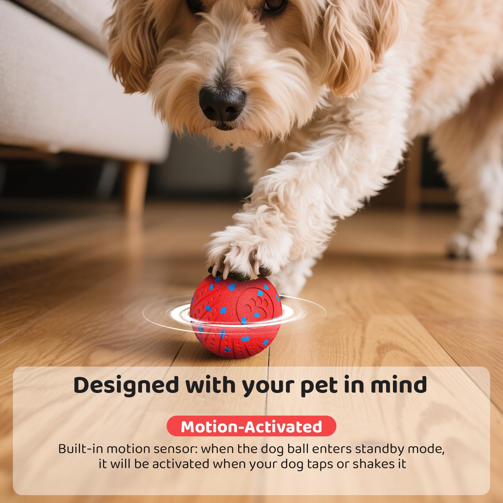 Balle intelligente pour chien télécommandée : jouet interactif rebondissant automatique, vibration et saut, Duraspin durable pour mâcheurs agressifs, rechargeable, pour intérieur et extérieur