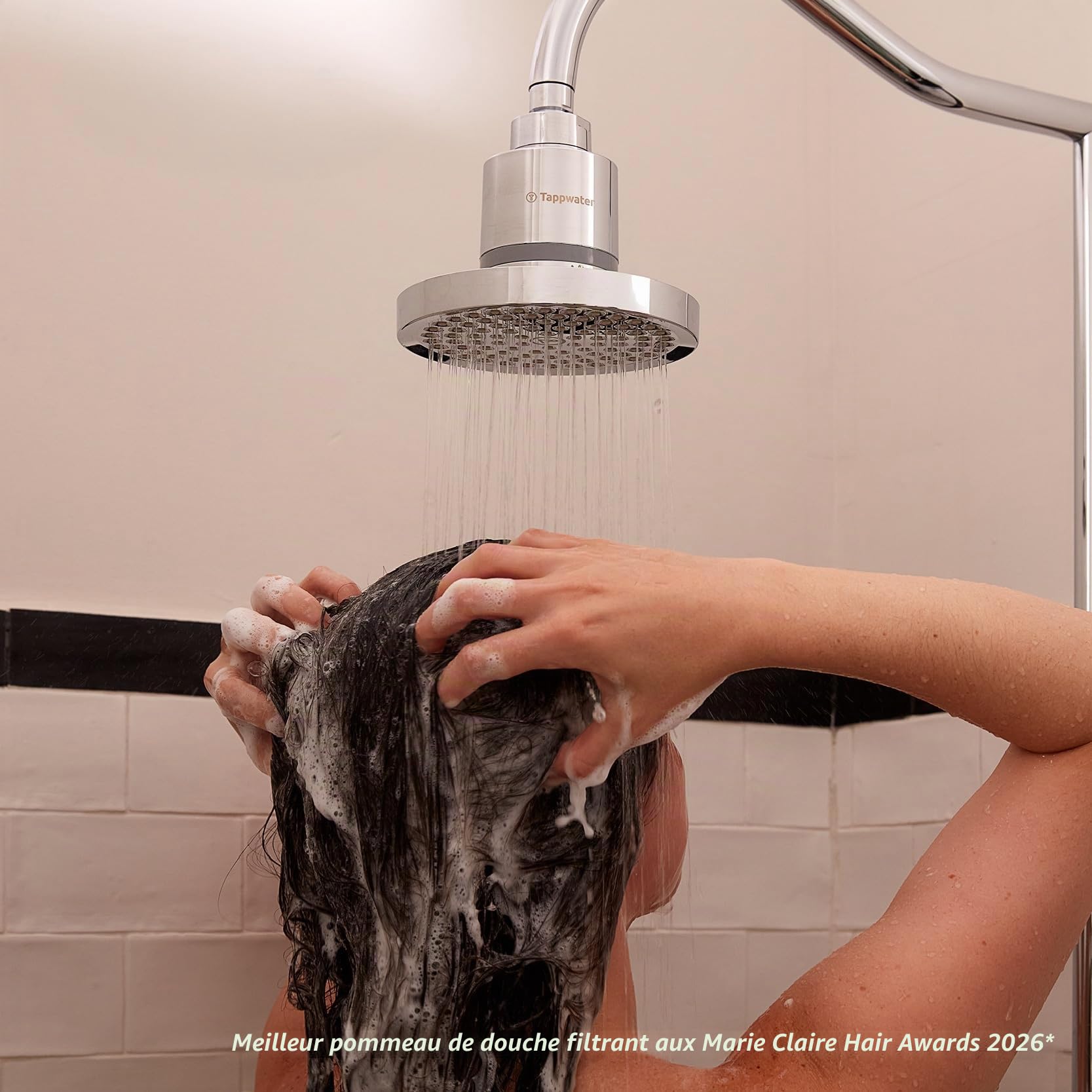 Tappwater ShowerPro Rain SMR – Pommeau de douche avec filtre. Douchette anti calcaire, filtre +70 substances. Technologie KDF-55 et SMR pour une peau hydratée & cheveux doux Durée 6 mois,15-30000L