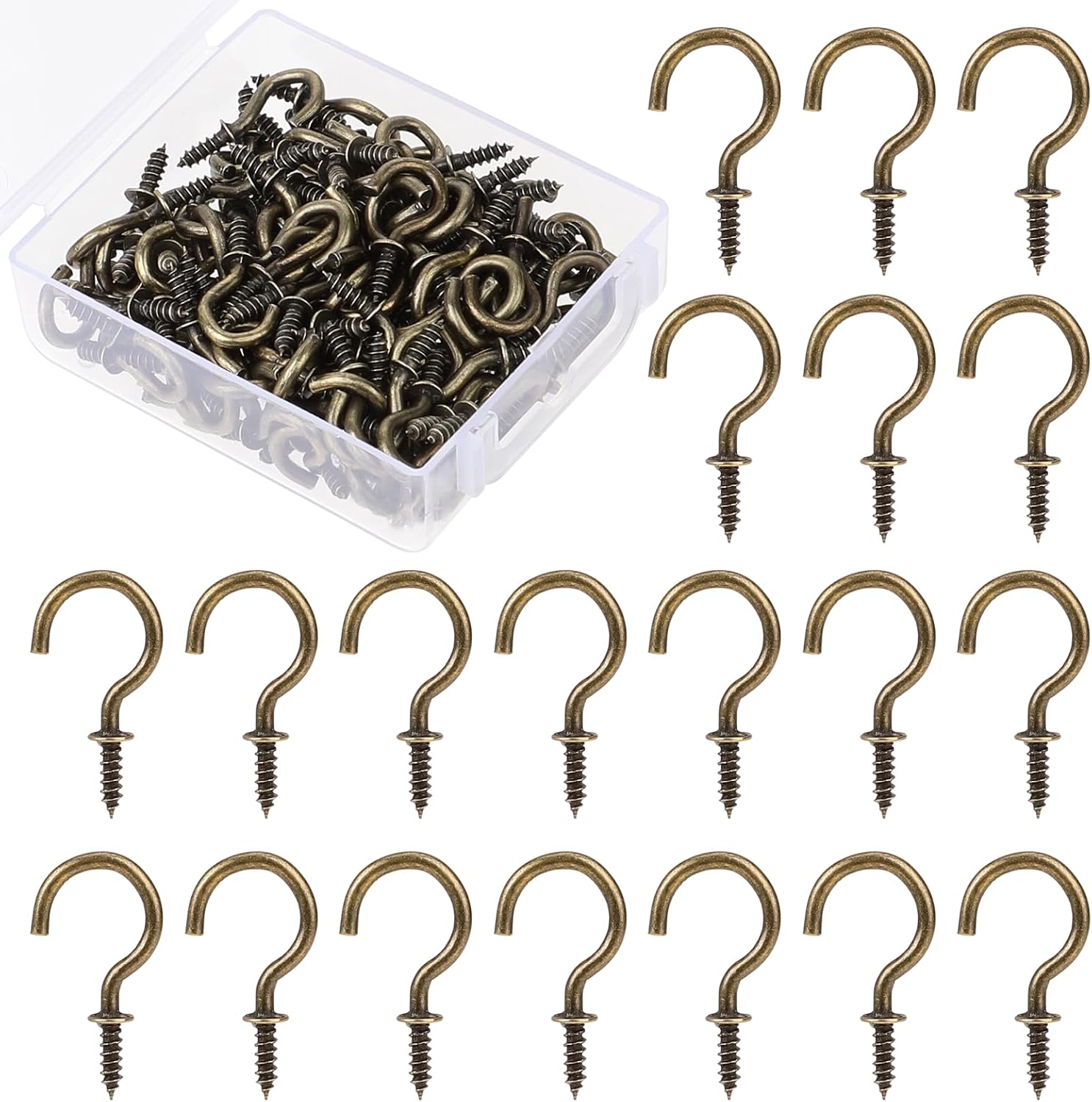 KALIONE 120 Pieces Screwin Hooks, Small Screw Hooks 1/2