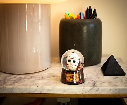 Miniatura 9 de Silver Buffalo Friday The 13th Jason Voorhees Camp Crystal Lake Mini Snow Globe  2 pulgadas de alto