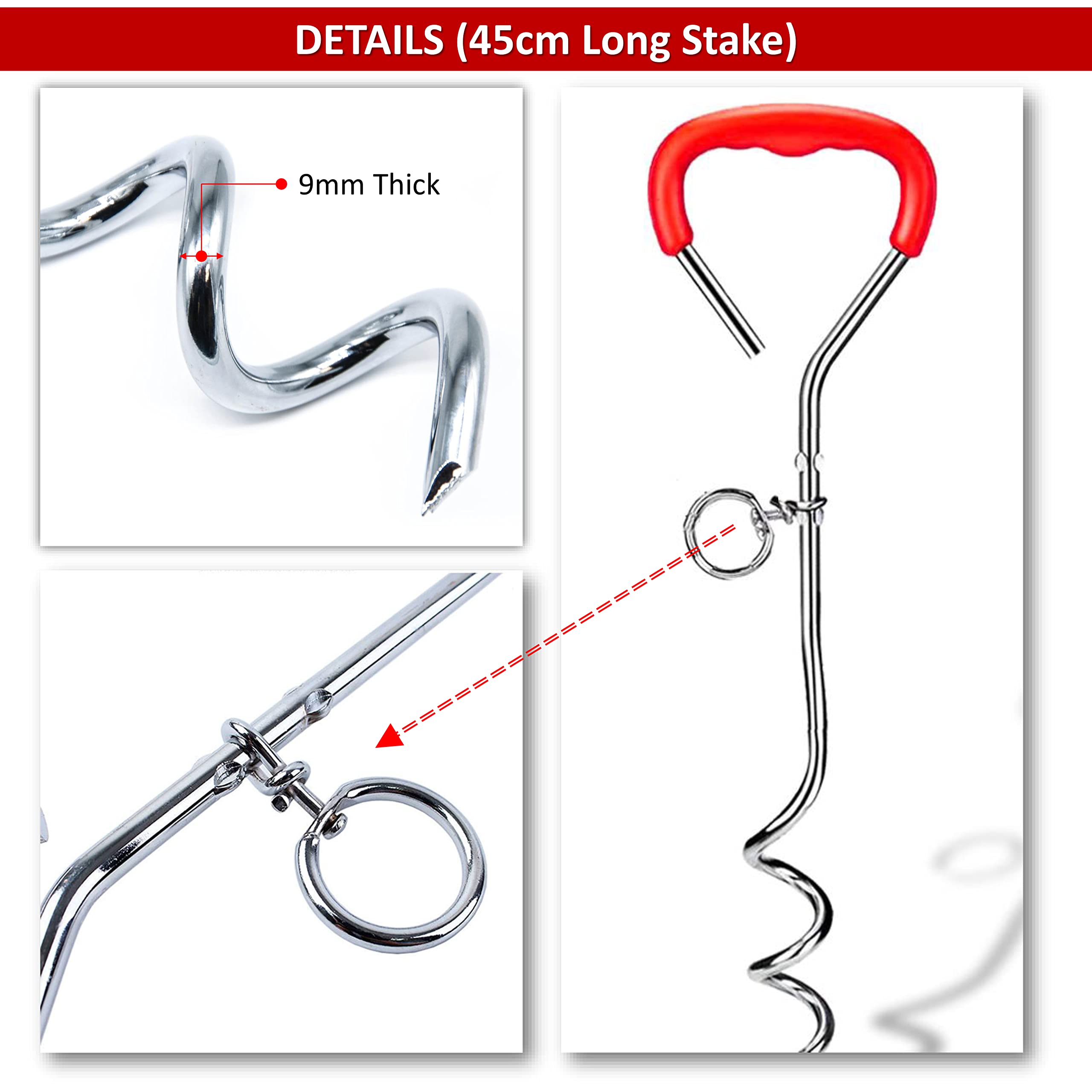 2 Catene Riflettenti Per Cani - 1.5 M, Per Esterno, Cavo In PVC Con Chiusure - Foto 6