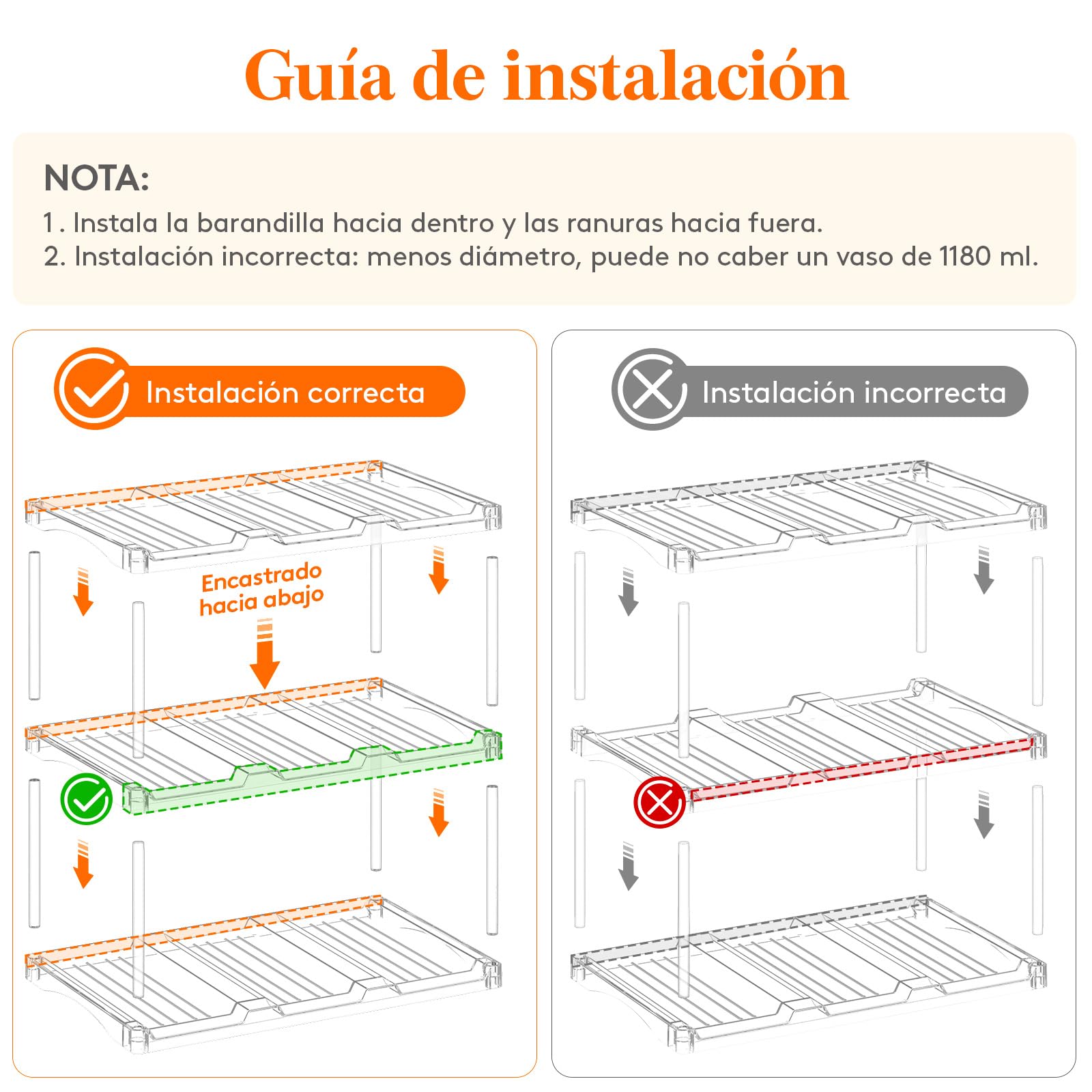 Lifewit Organizador Apilable para Botellas de Agua para Armarios, Congeladores, Despensas, Botellero de Plástico para Encimeras de Cocina, Escritorios, 3 Pisos para 9 Botellas