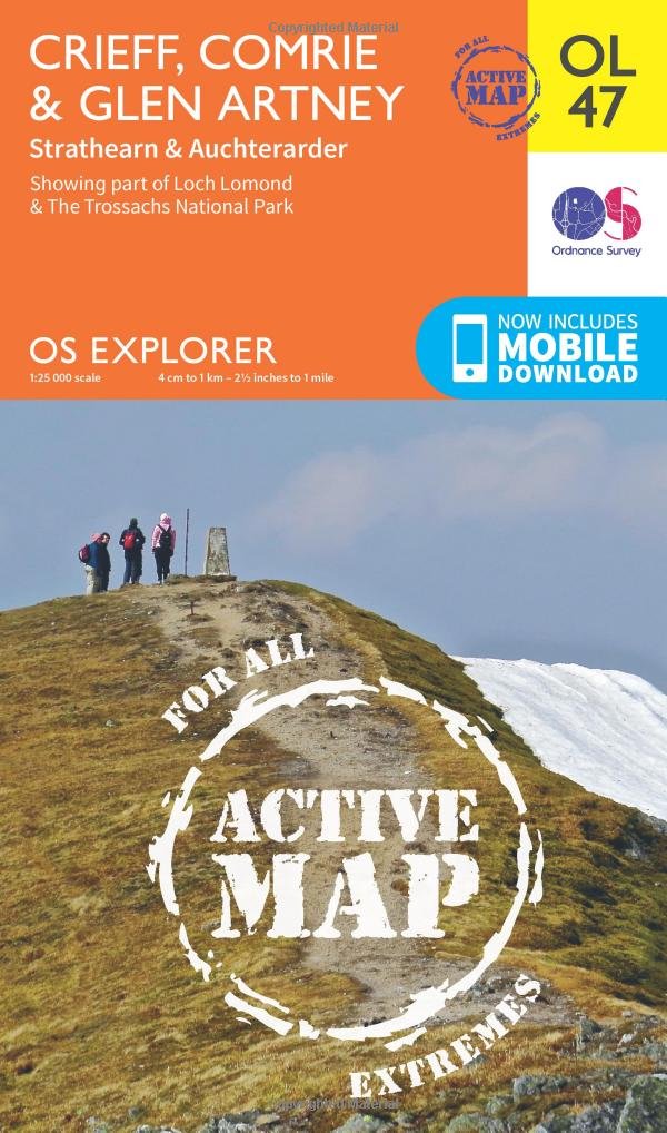 Crieff, Comrie & Glen Artney Map | Weatherproof | Strathearn & Auchterarder | Ordnance Survey | OS Explorer Active Map OL47 | Scotland | Walks | ... | Adventure: 0 (OS Explorer Map Active): 47