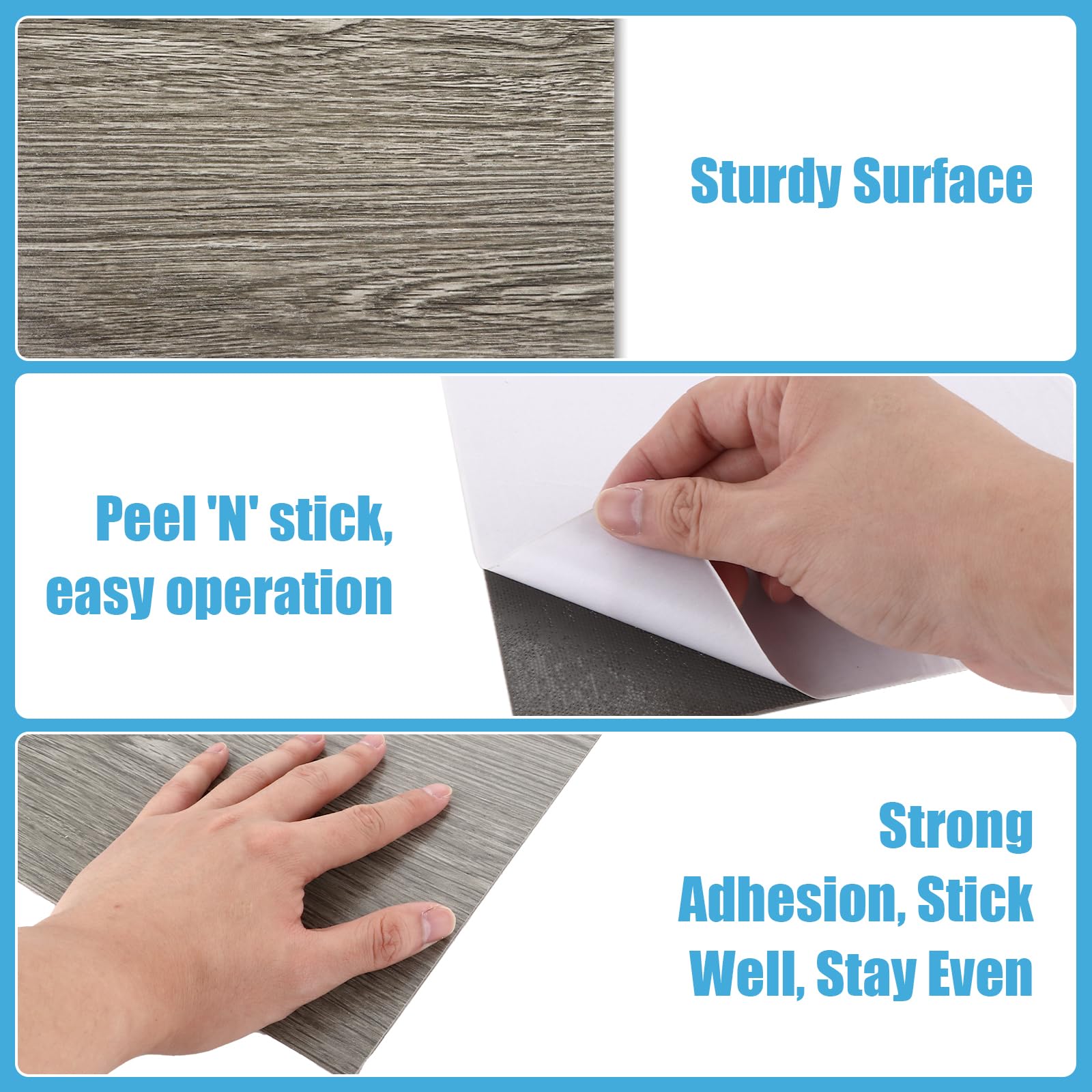 DAJAVE 40 unidades de suelo de PVC con aspecto de hormigón, 30 x 30 cm, autoadhesivas, aspecto de hormigón, baldosas adhesivas para suelo, suelo de vinilo, antideslizantes, resistentes al agua
