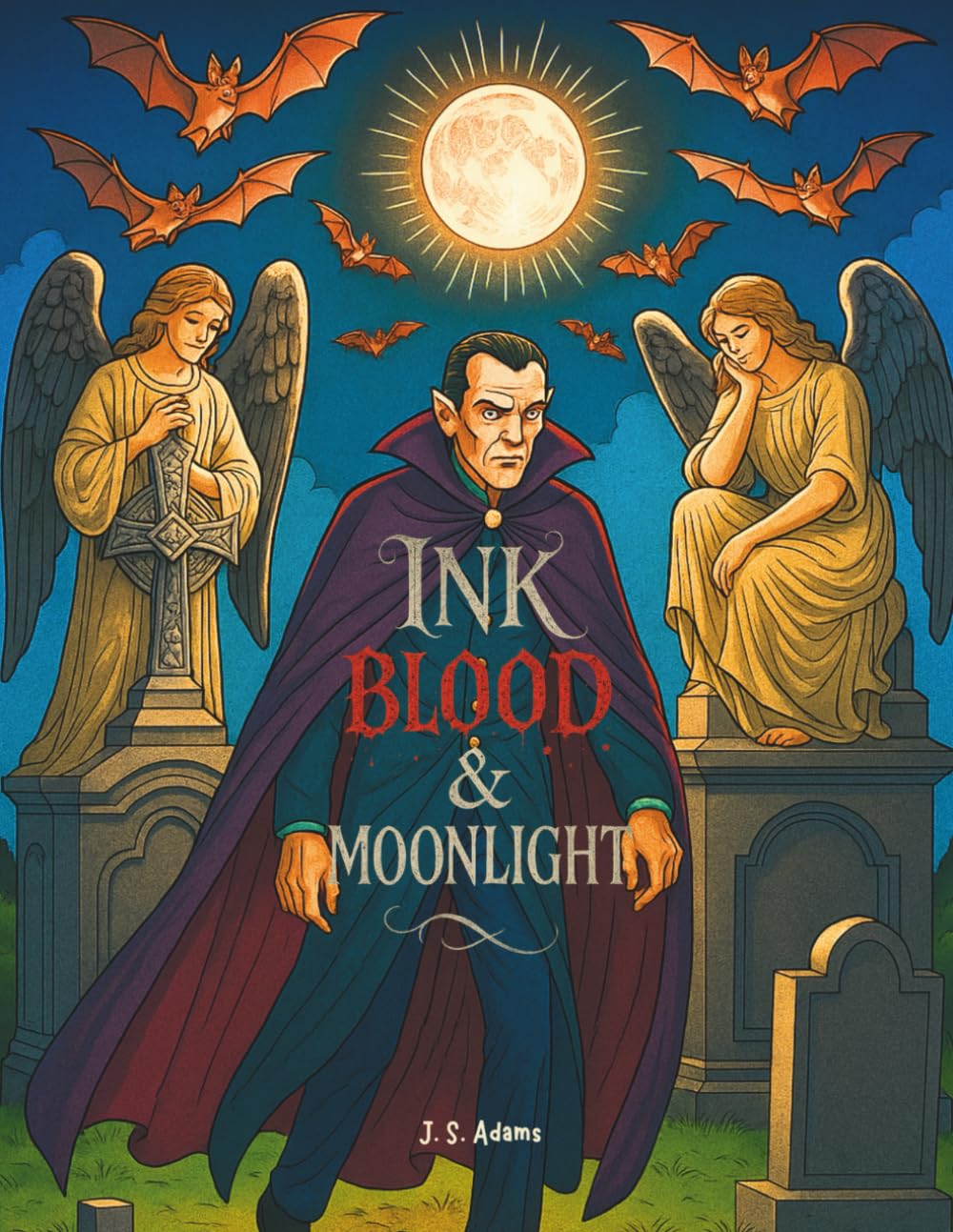 Ink, Blood & Moonlight: A Coloring Book of Vampires, Castles, and Moonlit Secrets