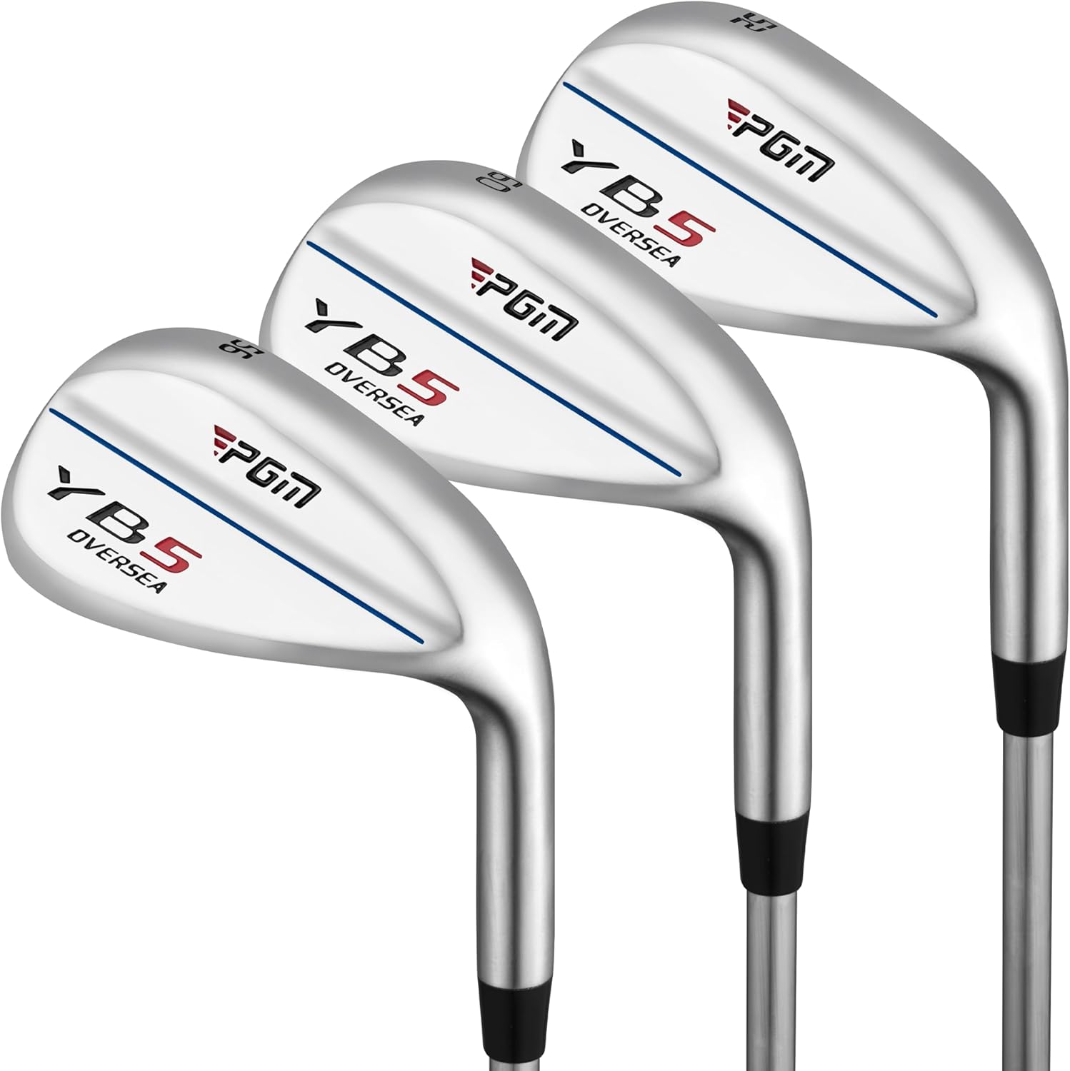 PGM 3 Club Wedge Set for Men Right Handed with 52 56 60 Degrees, CNC Milled Full Face Approach Stand Lob Golf Wedge for High Forgiveness and Spin