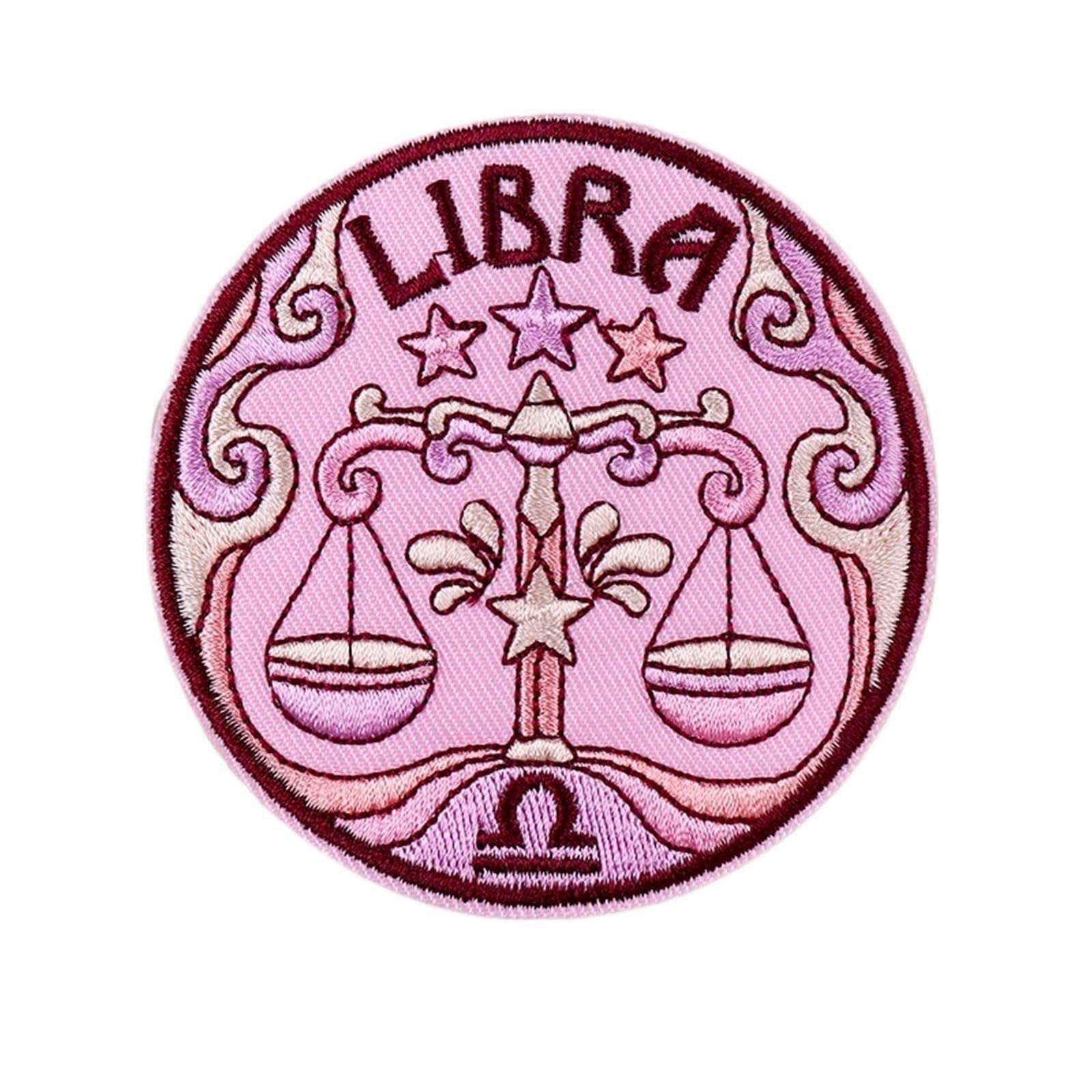 One Color Twelve Constellations Embroidery Patch Iron On Patches For Clothes Astrology Magic Witchcraft Embroidered Patches For Clothing(Pe9117ct)