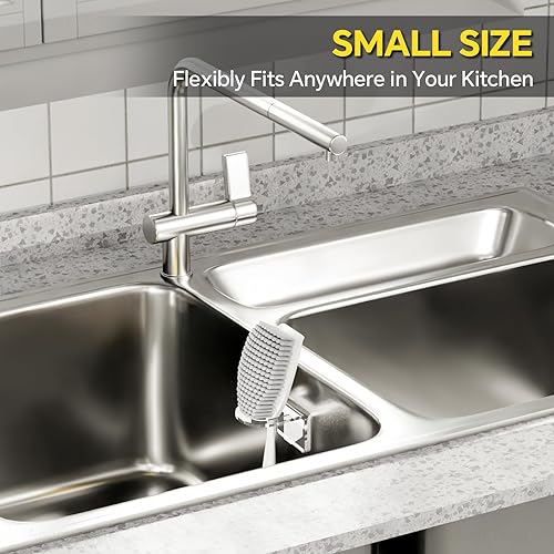 Miniatura 4 de NiHome 2 cepillos para fregadero de cocina de acrílico transparente, ajuste universal, compatible con todos los tipos de fregaderos para