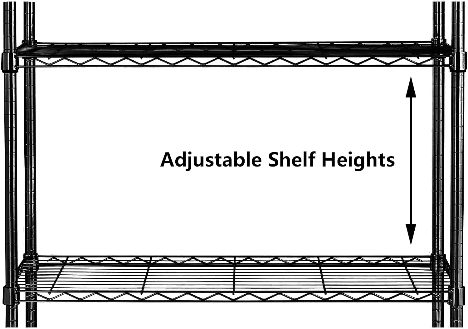 American Dream Home Adjustable 3 Shelves Heavy Duty Steel Rack -Black