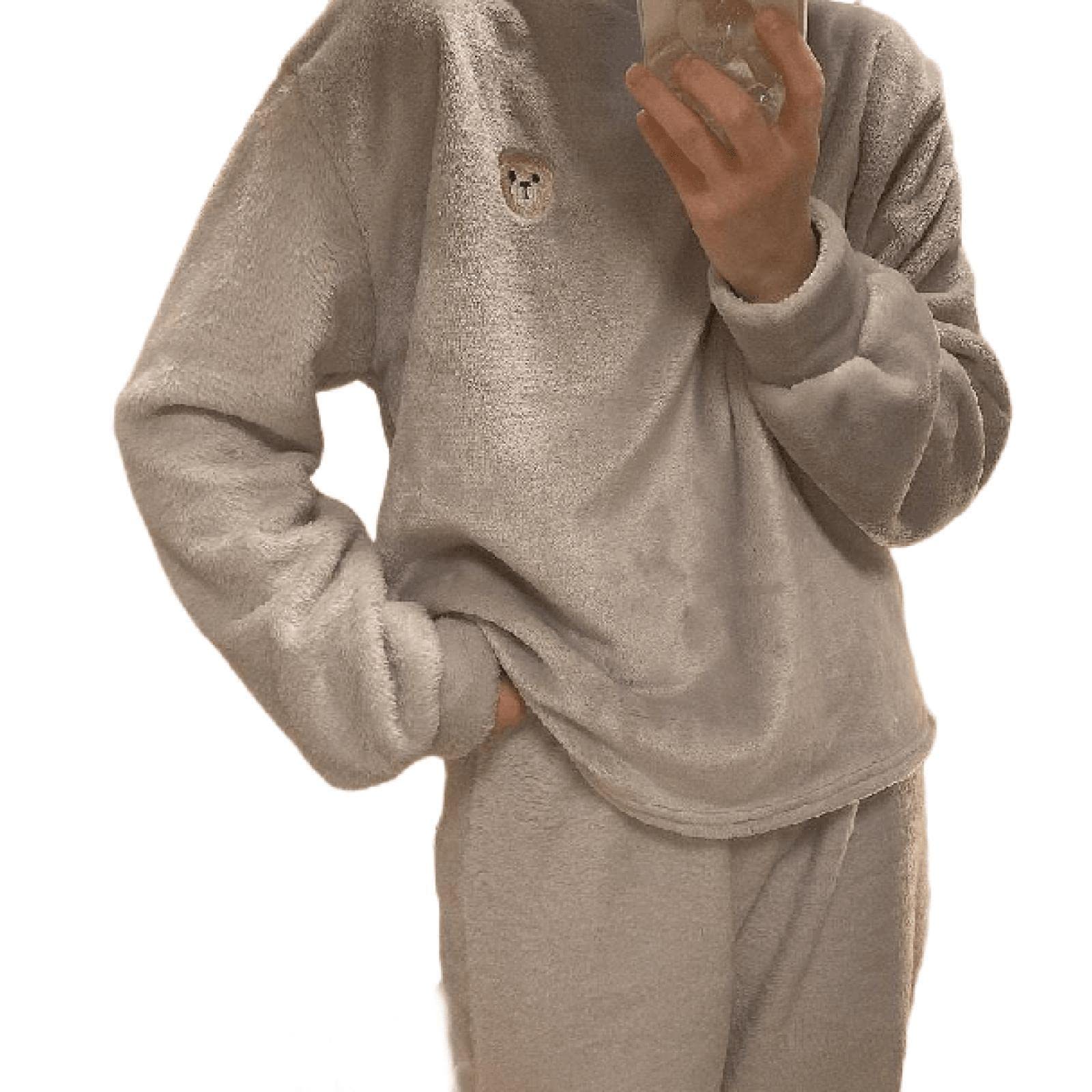 Pyjama flanelle femme manches longues aux finitions haut de gamme