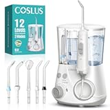 Advanced Water Flosser for Teeth&colon; 2 Modes & 12 Pressure Settings Electric Dental Pick for Orthodontic&comma; Braces&comma; Sensitive Gums - Home Use&comma; &ZeroWidthSpace;&ZeroWidthSpace;5 Jet Tips for Multiple Users&comma; Family&comma; White&comma; E2