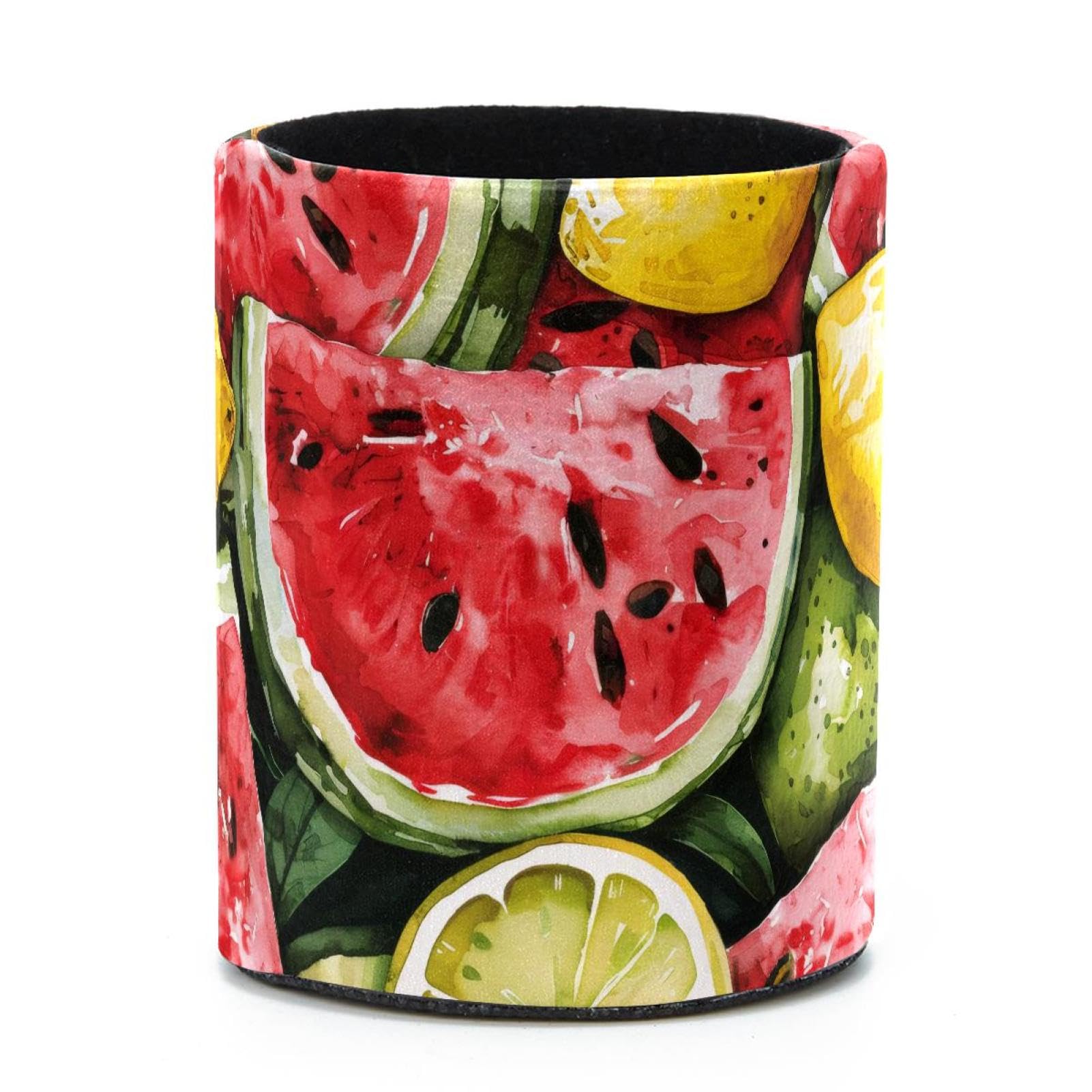 VAPOKF Round Pencil Holders for Desk, Watermelon Pen Holders Pen Pot Makeup Brushes Storage Desktop Stationery Supplies Organiser for Home Office